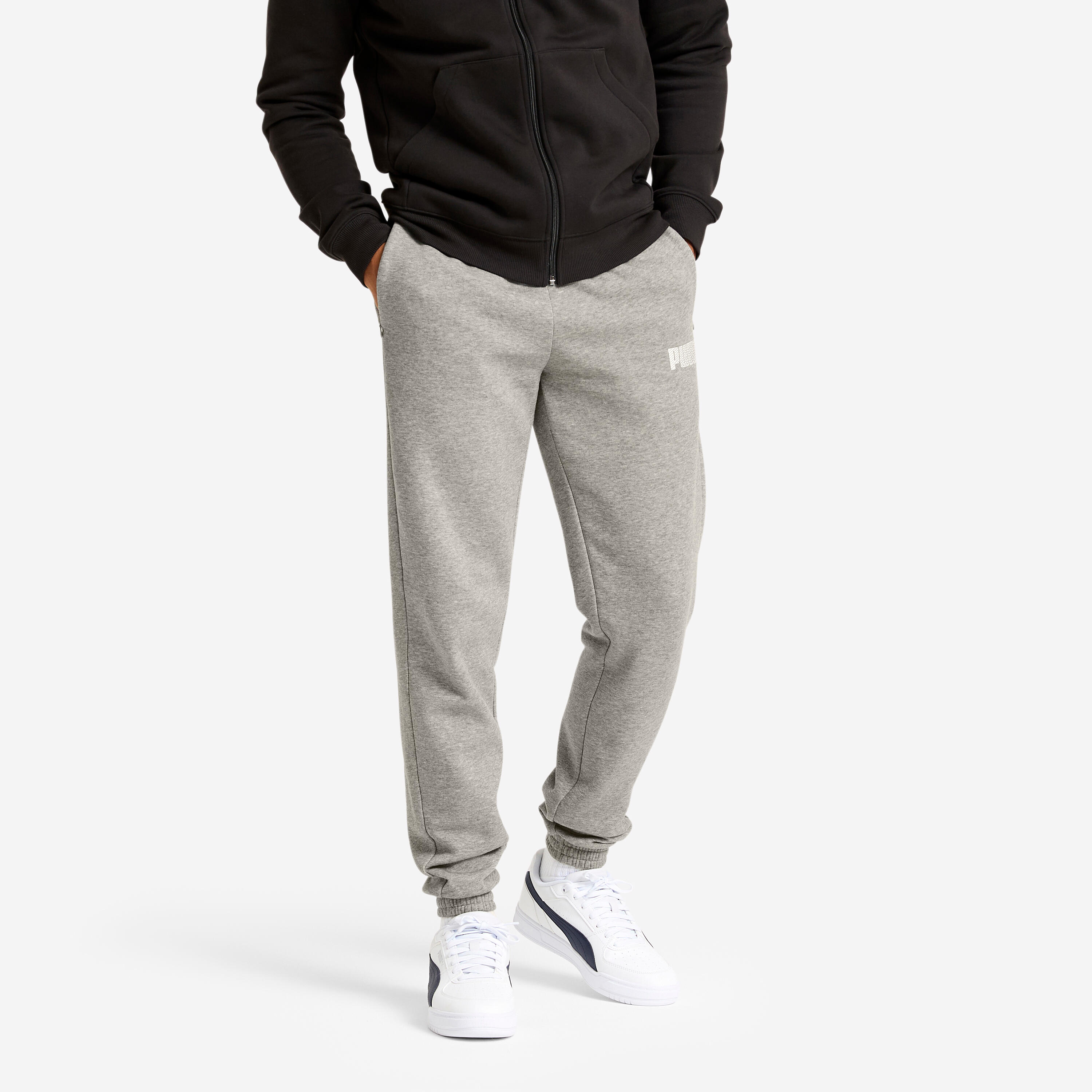 PUMA Pantalon De Jogging Fitness En Coton Homme Gris