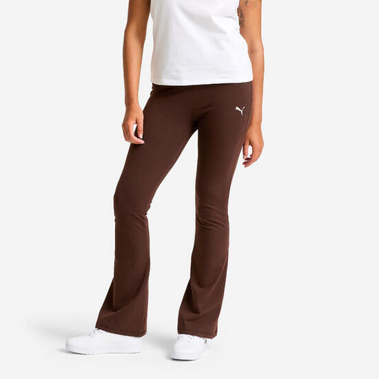 Legging en coton taille haute femme, marron