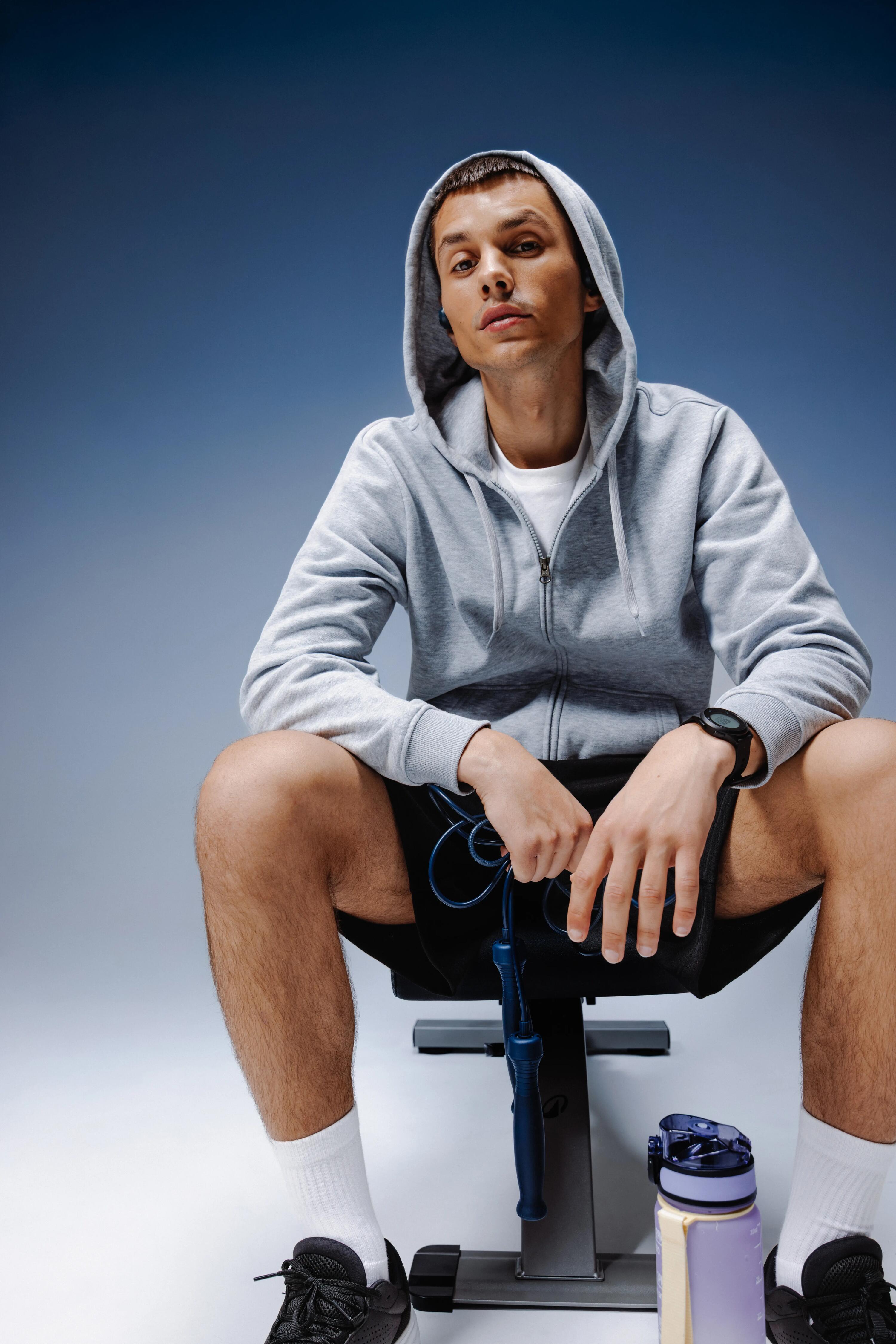 Șort fitness cu buzunare Essentials negru Bărbați 9/9