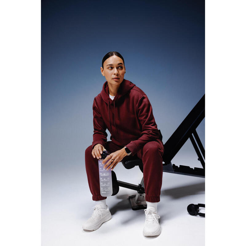 Kadın Kapüşonlu Sweatshirt - Bordo - Essentiel