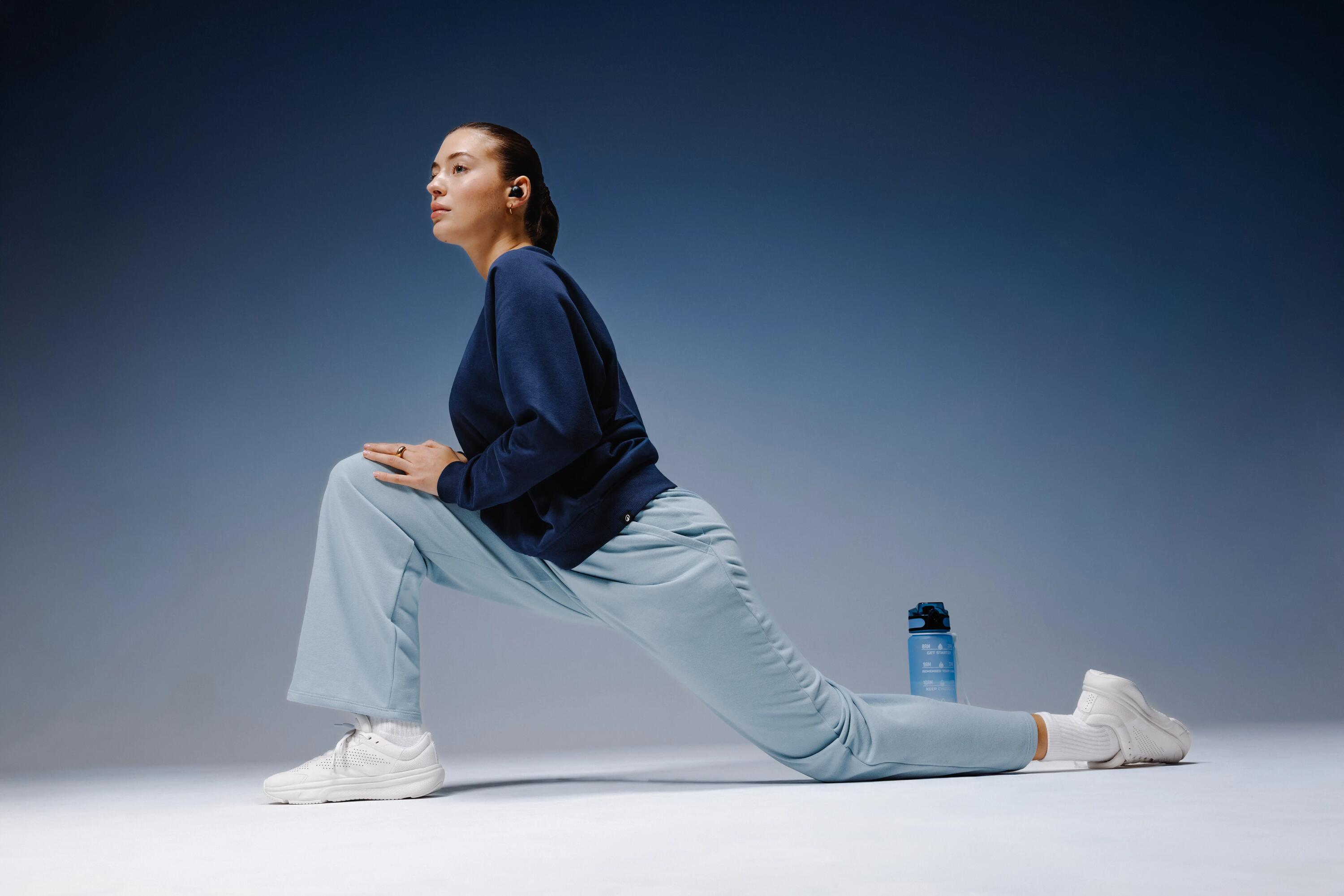 Pantalon de jogging droit en molleton, bleu clair 10/11