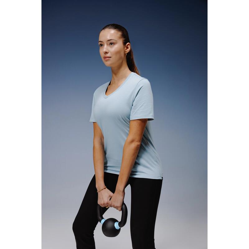 TRICOU COOLMAX GULER V ALBASTRU DAMĂ