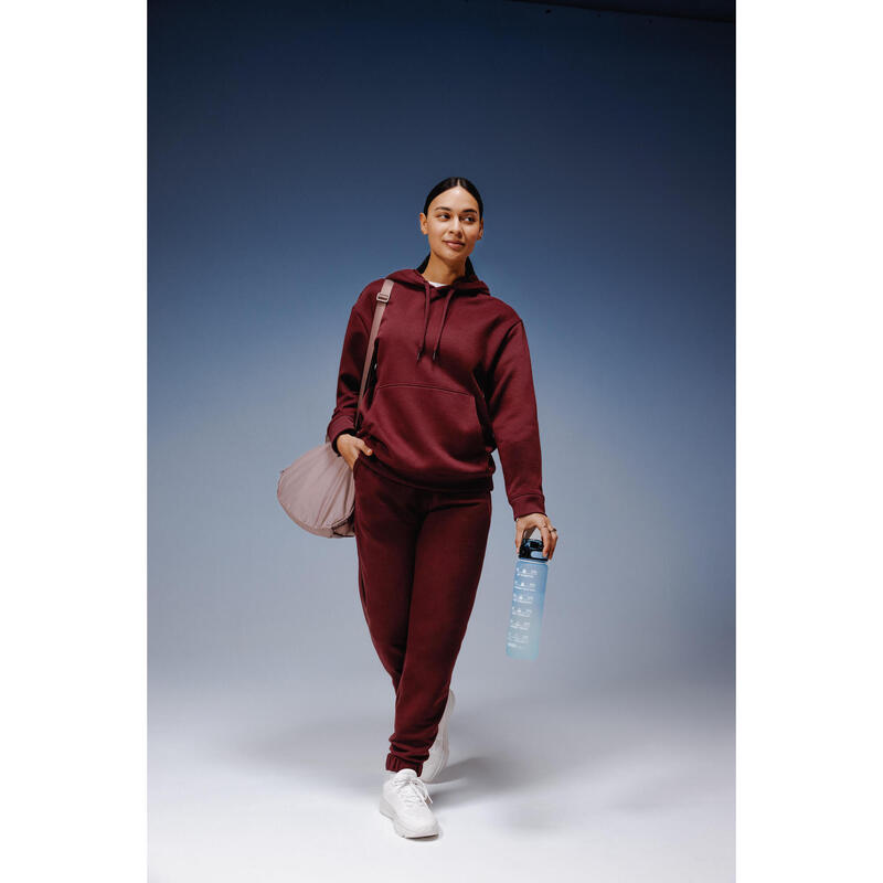 Kadın Kapüşonlu Sweatshirt - Bordo - Essentiel