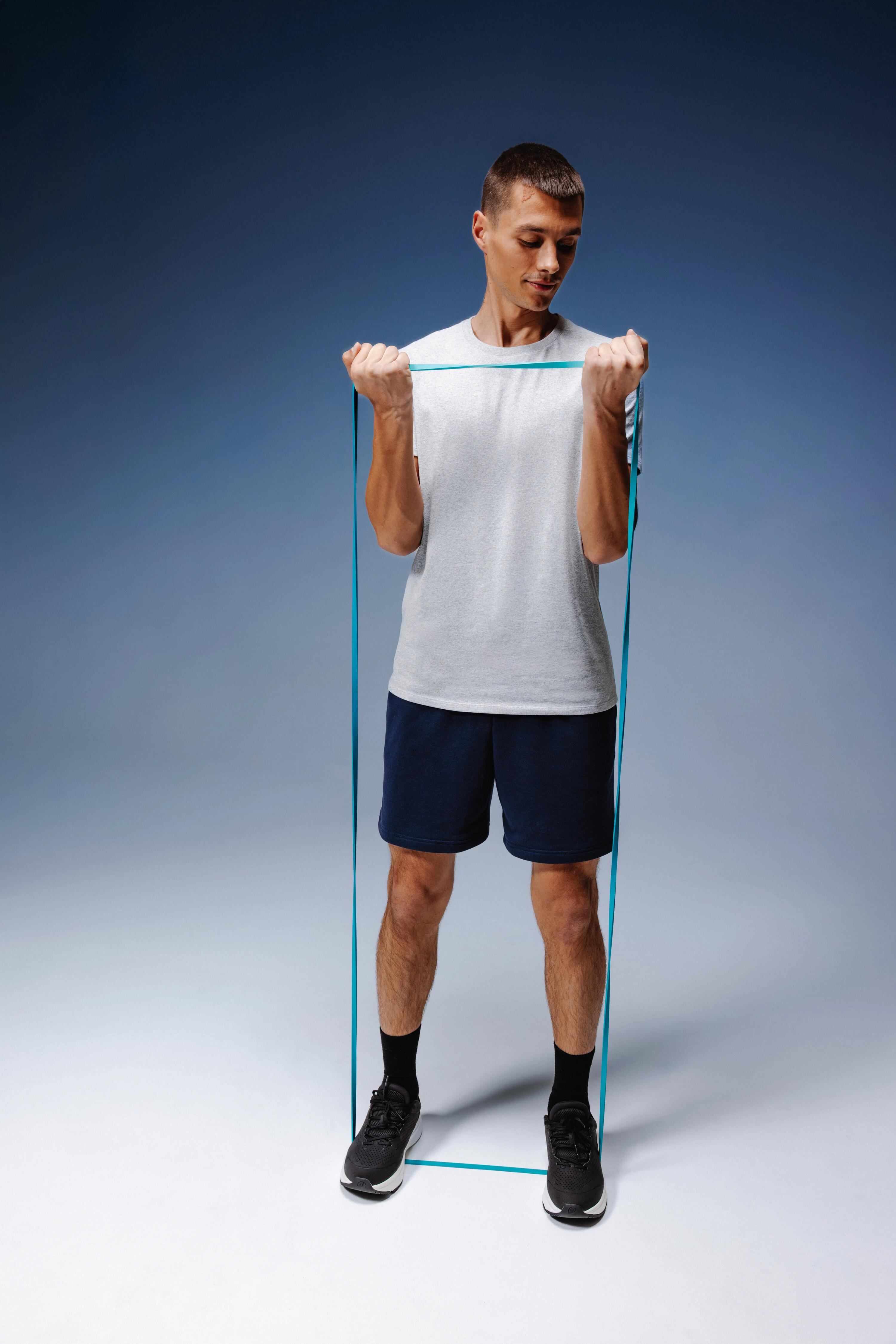 Pantaloncini corti uomo palestra regular fit traspiranti con tasche blu 8/9