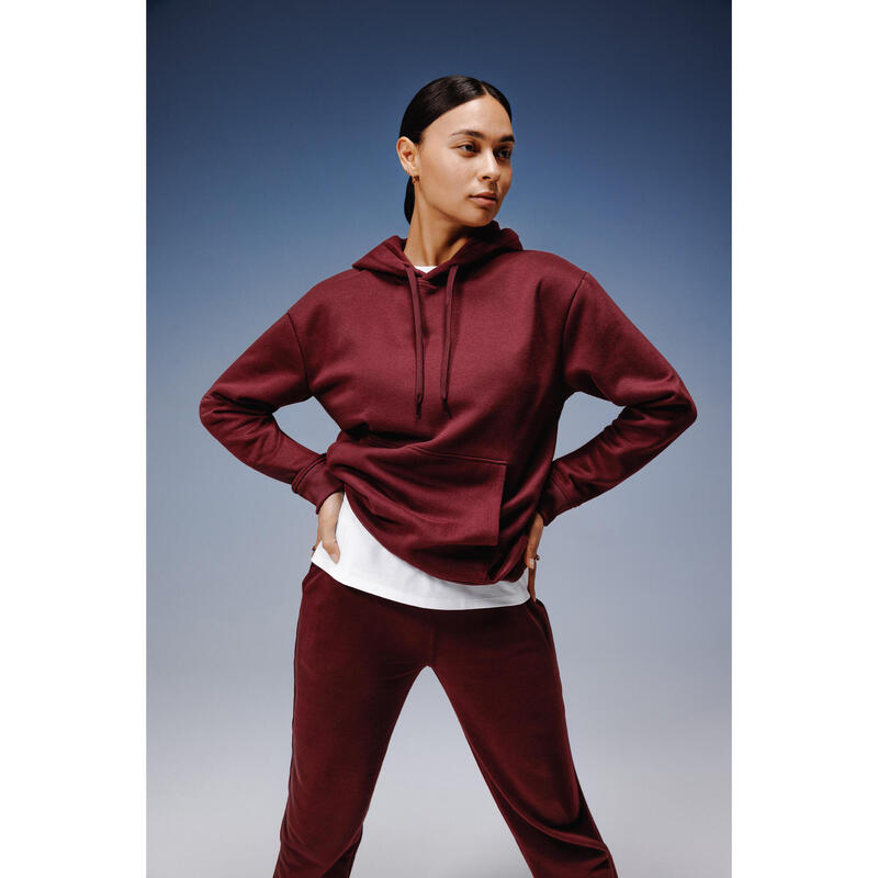 Kadın Kapüşonlu Sweatshirt - Bordo - Essentiel