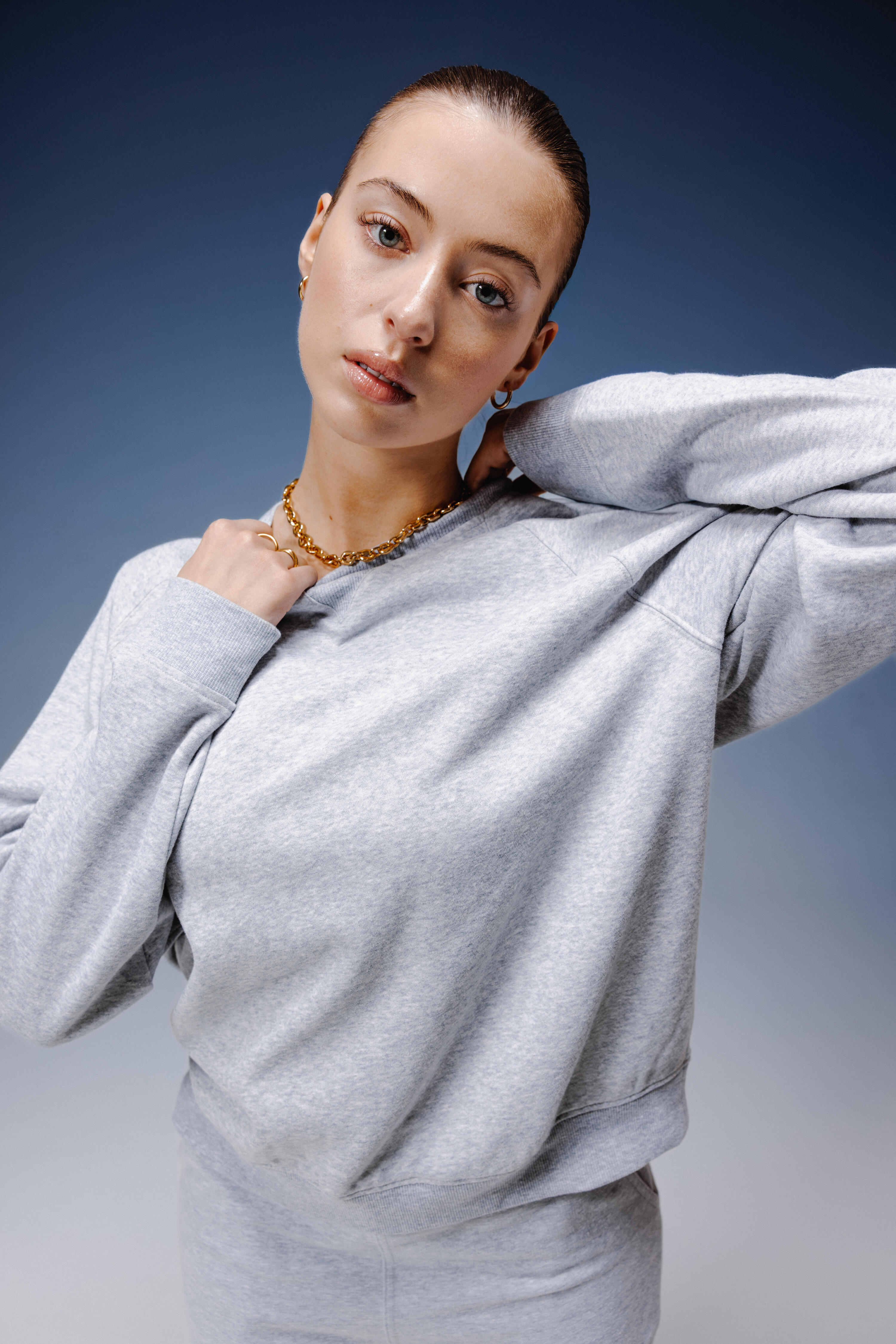 Sweat de fitness en molleton femme, gris 9/10