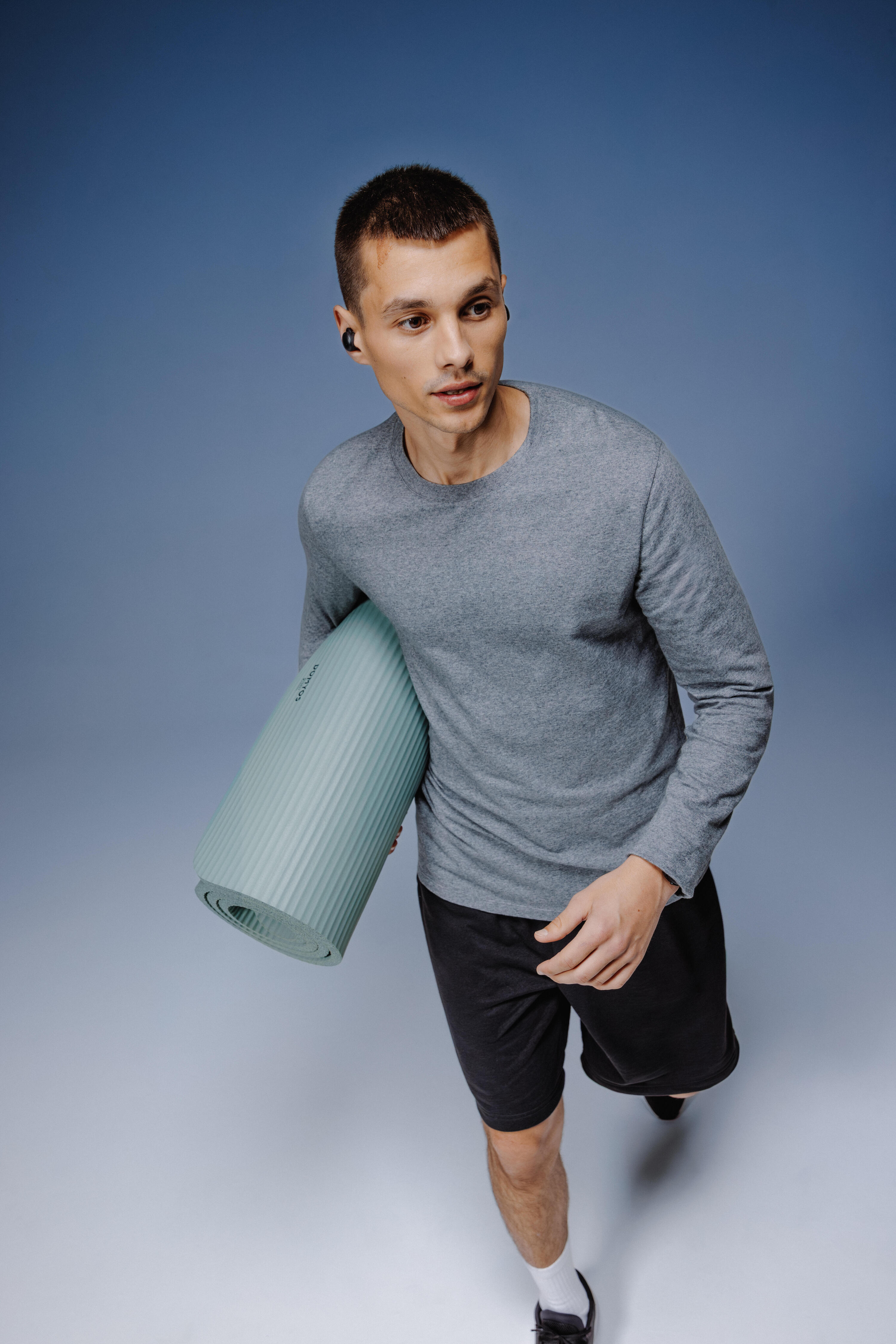 Fitness-Langarmshirt Herren, grau 7/9