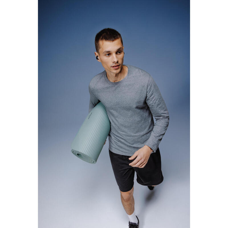 Erkek Gri Uzun Kollu Fitness Tişörtü - 100