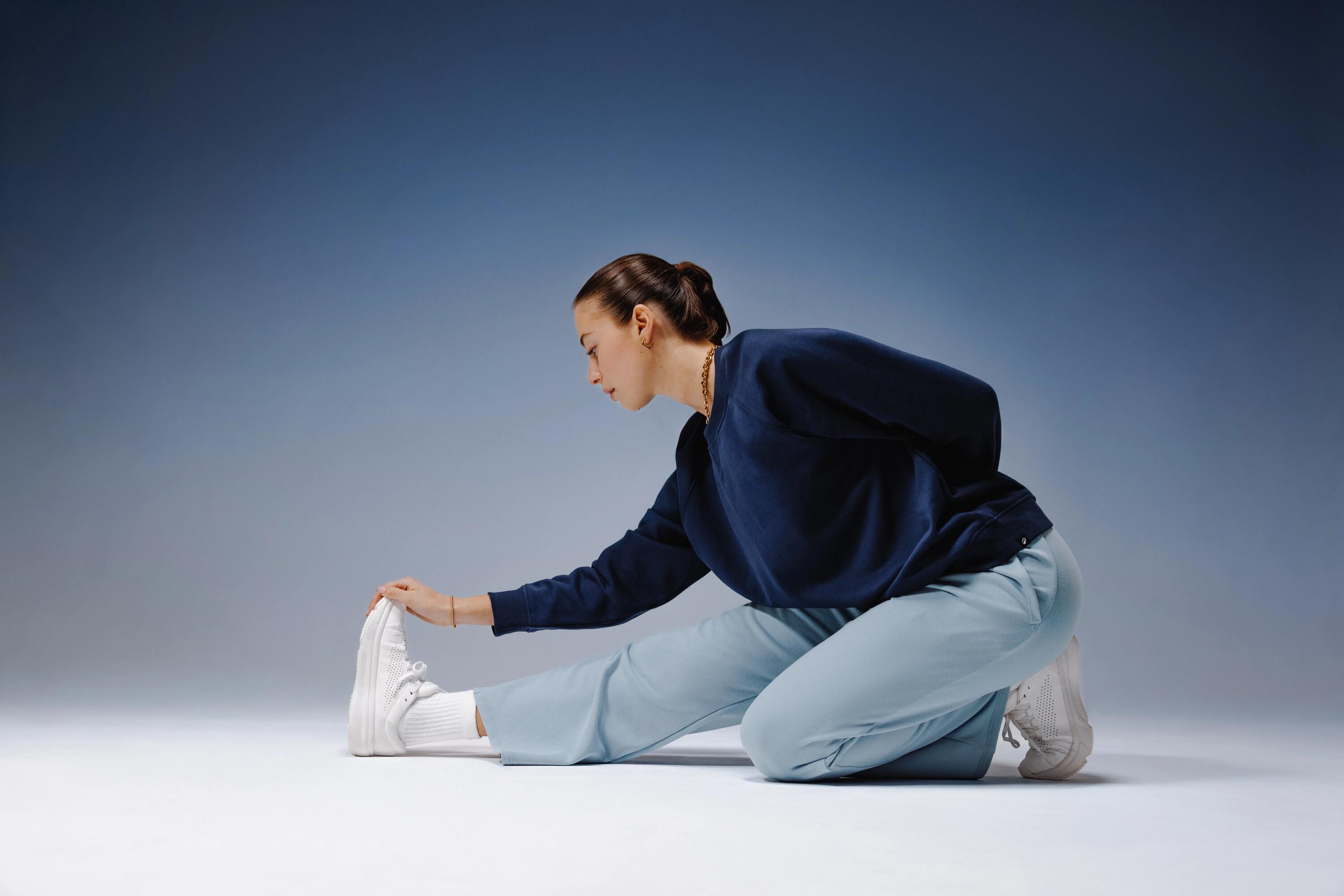 Pantalon de jogging droit en molleton, bleu clair 7/11