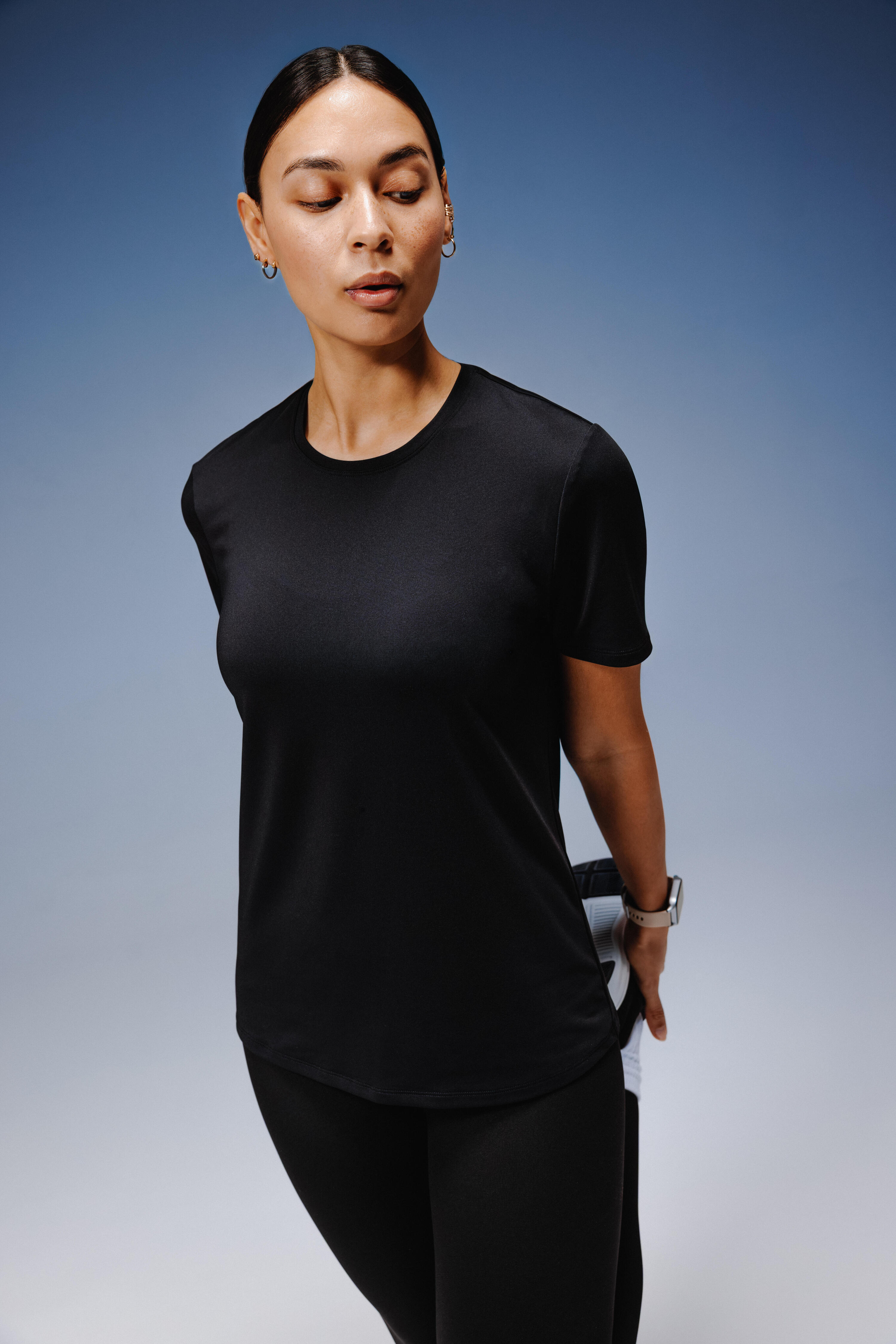 Camiseta Mujer Negro Manga Corta 6/9