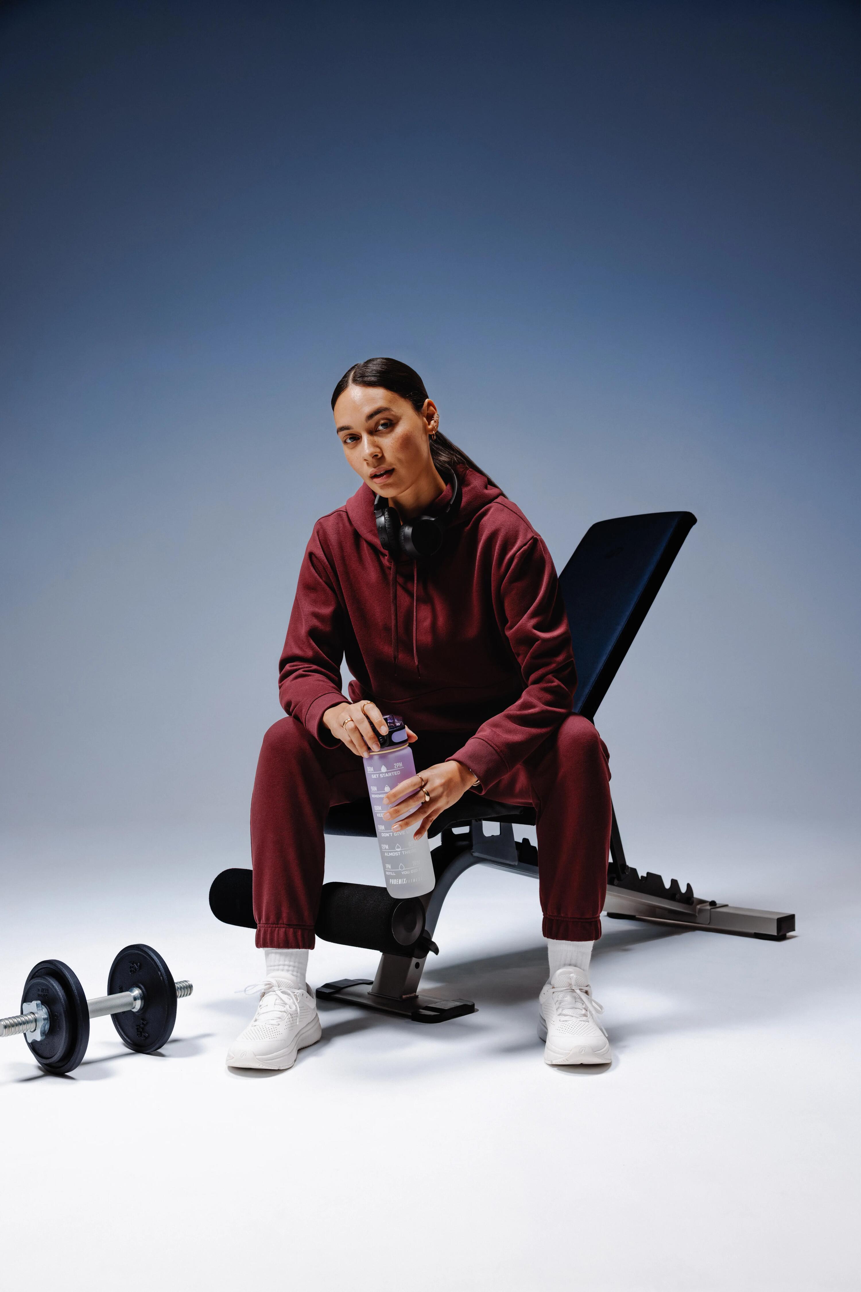 Pantalon de trening Regular 500 Fitness Essentials bordo Damă 15/16