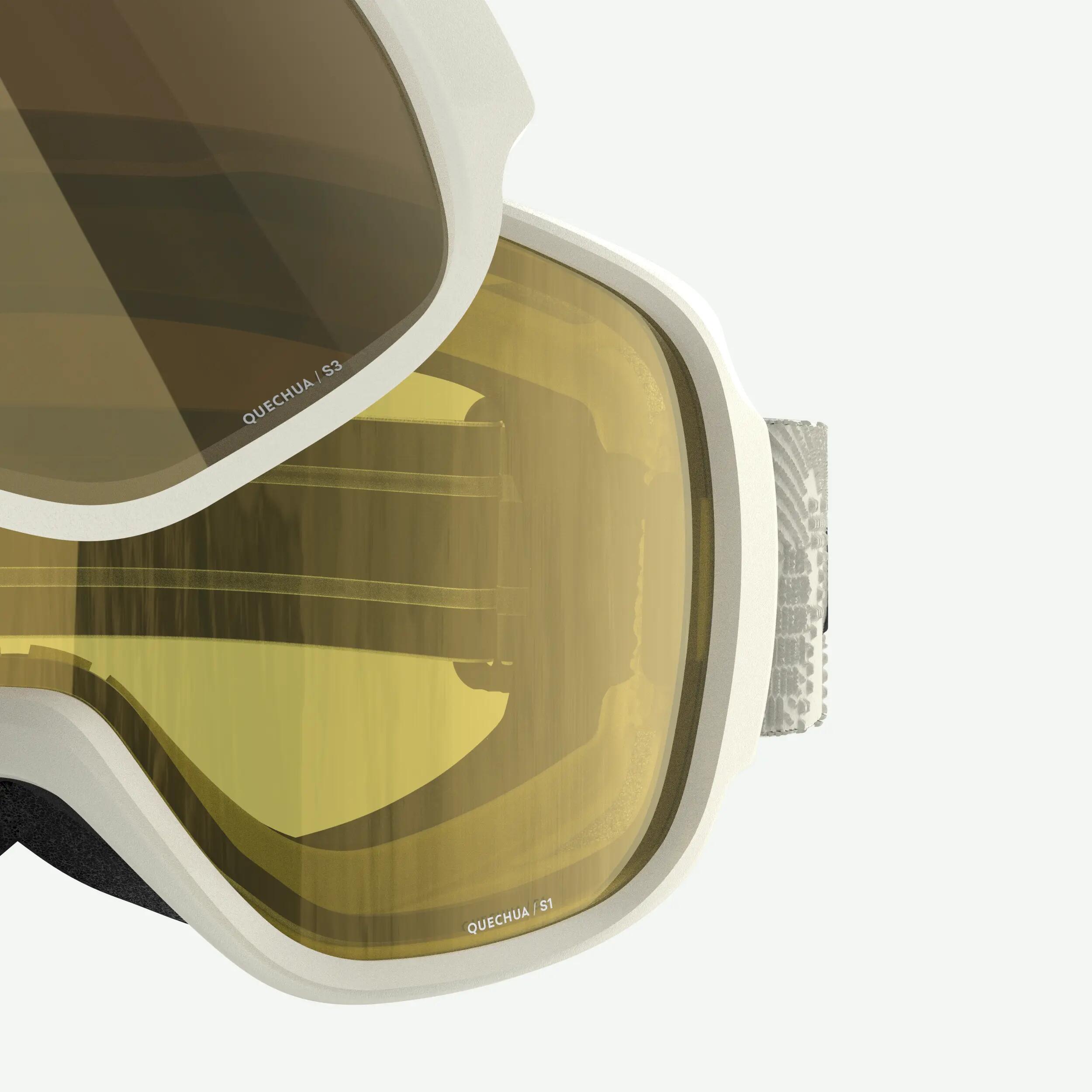 Gafas de esquí y snowboard cualquier tiempo niños y adultos, G500i, blanco  4/4
