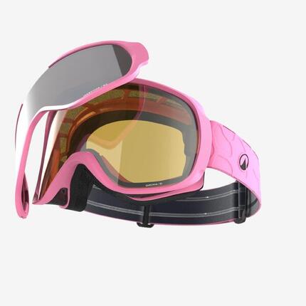 Masque de ski et de snowboard tous temps enfant et adulte - g 500 i - gris