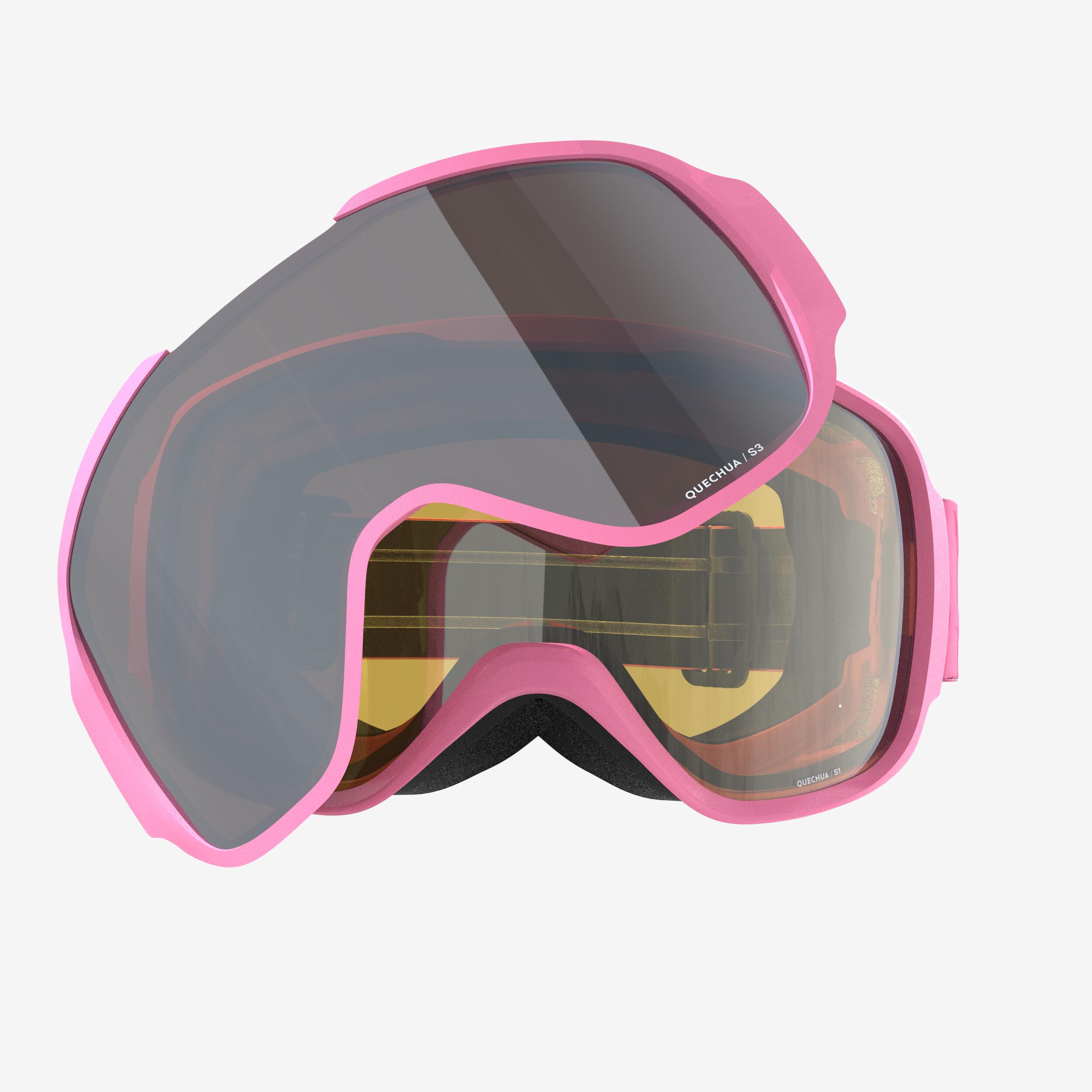 Masque de ski et de snowboard tous temps enfant et adulte, G500i, rose 3/4