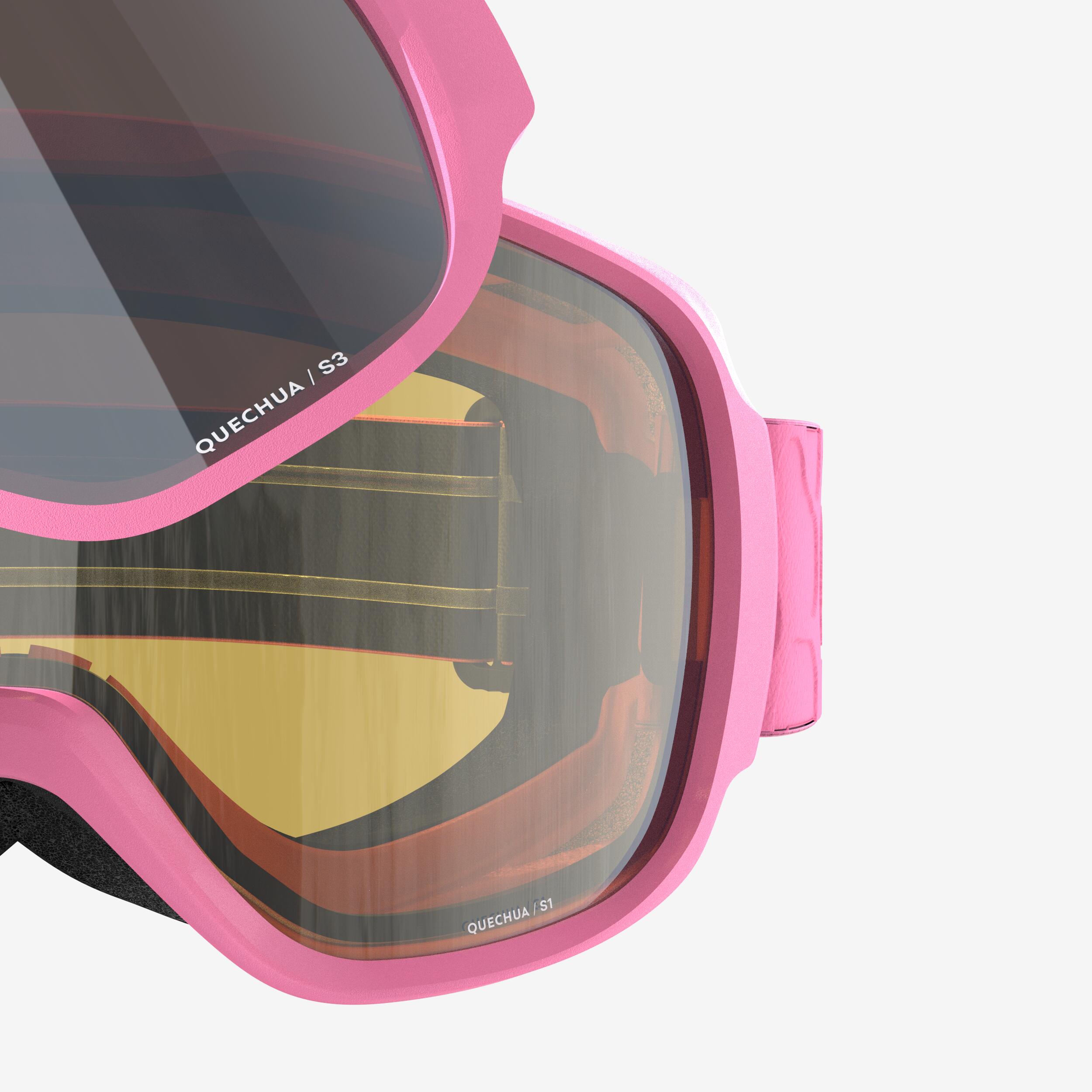Masque de ski et de snowboard tous temps enfant et adulte, G500i, rose 4/4