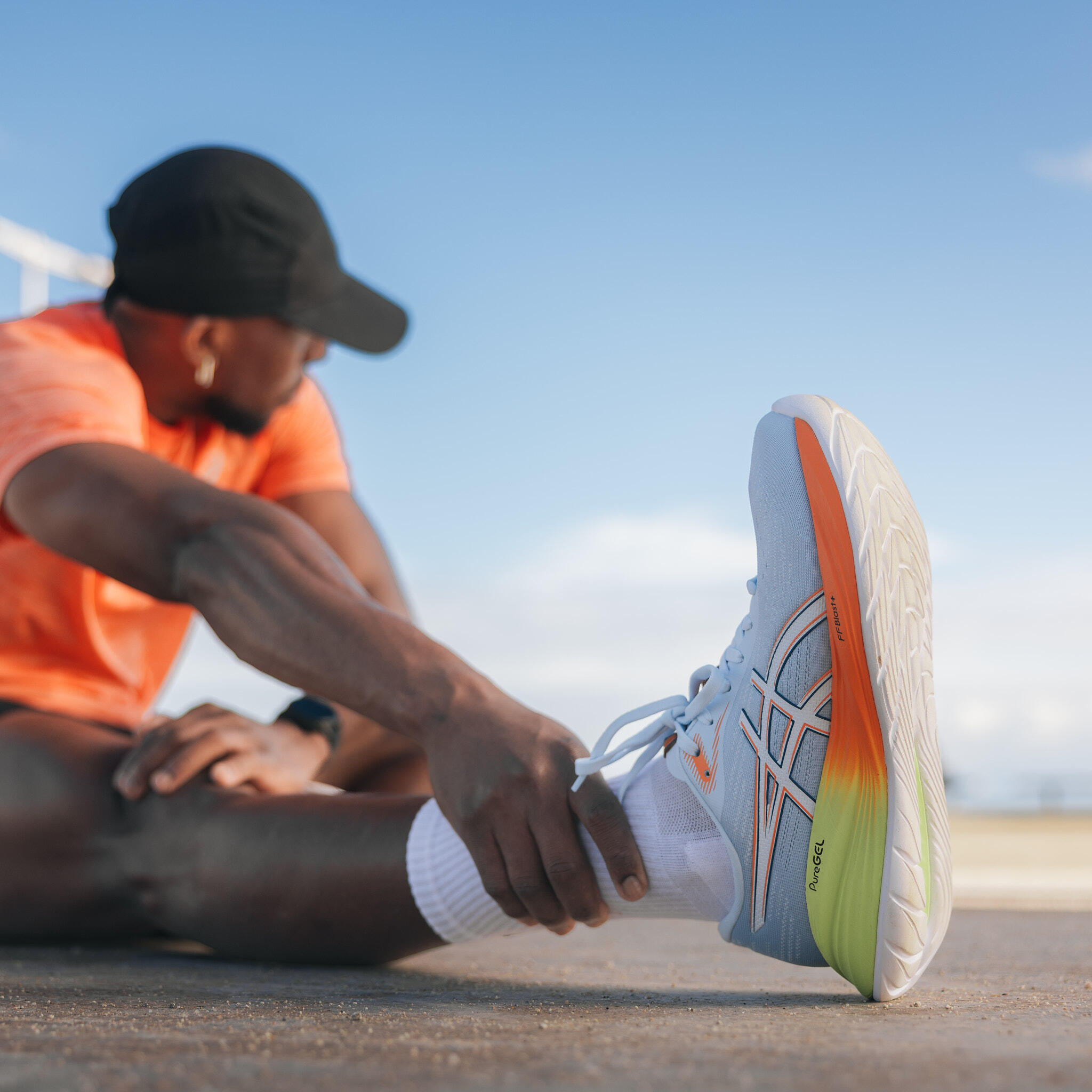 Hardloopschoenen voor heren Gel-Stratus 5 grijs/oranje 8/13
