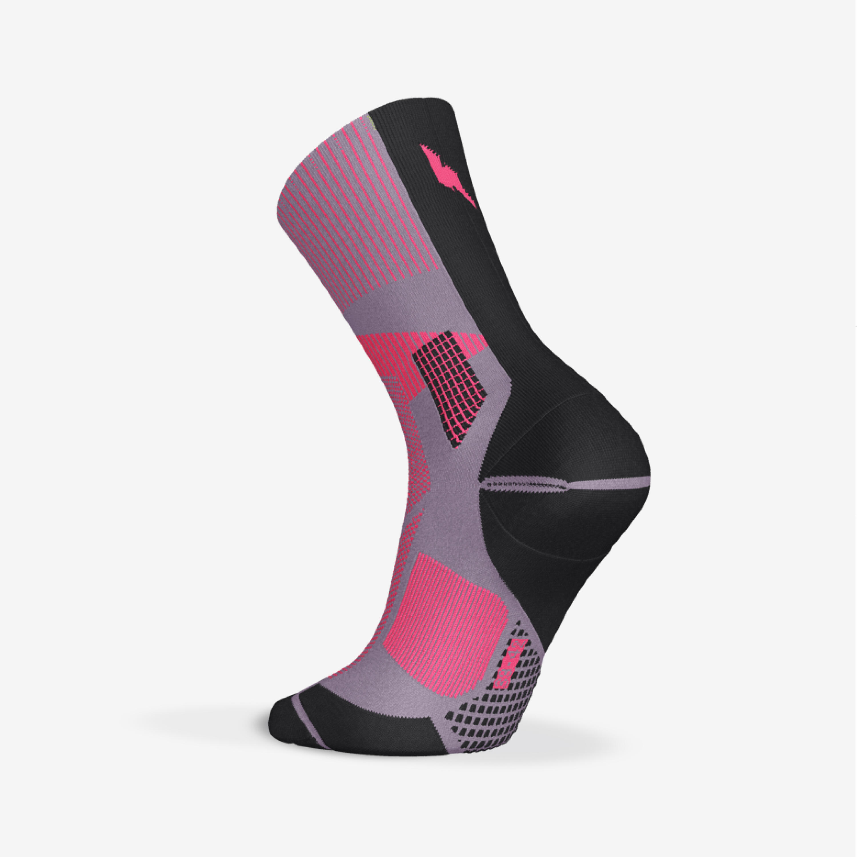 Halfhoge dikke hardloopsokken Run 900 Proteam roze paars 4/5