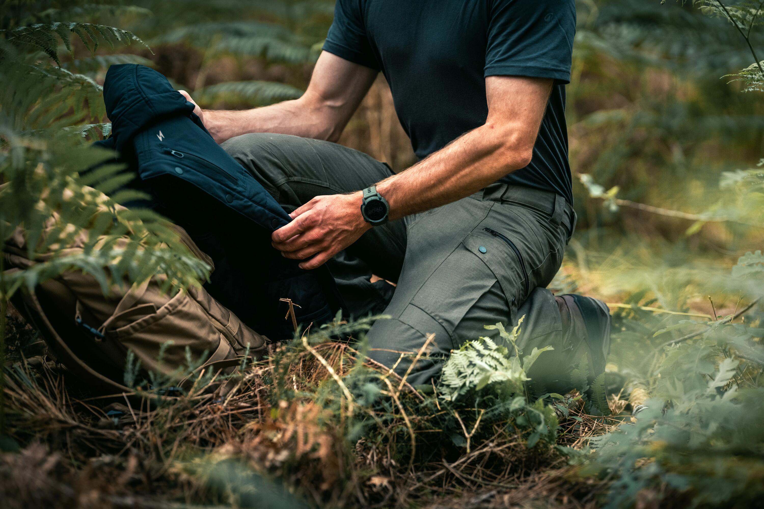 Pantalon cargo ultra-résistant Steppe 900 homme vert kaki 12/17