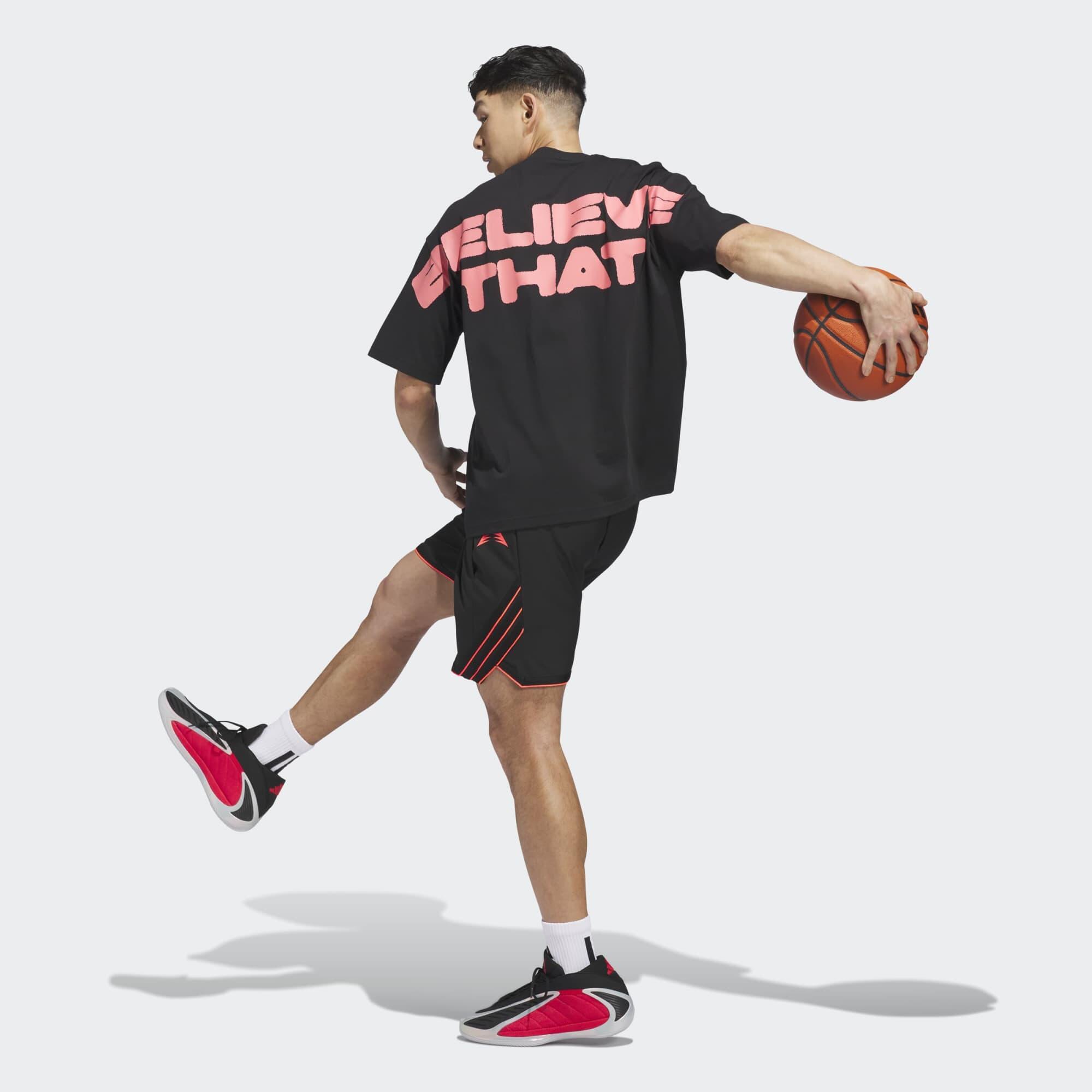 T-shirt de Basketball Adulte - Anthony Edwards Believe That 2 noir et rouge 6/7
