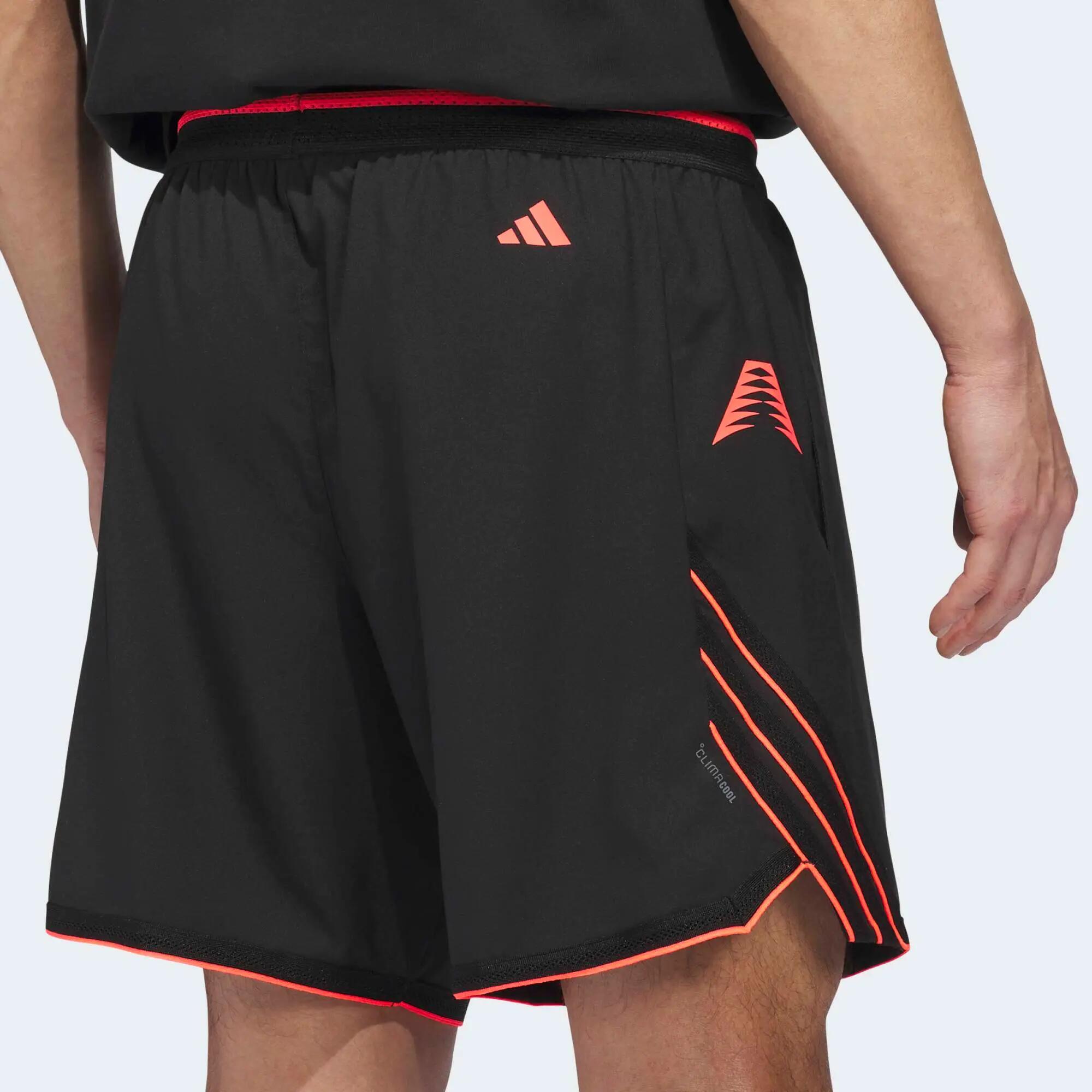Short de Basketball Adulte - Anthony Edwards Believe That 2 noir et rouge 4/7