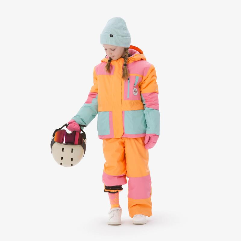 Çocuk Kayak Montu - 5/9 Yaş - Turuncu/Pembe - 500 Play