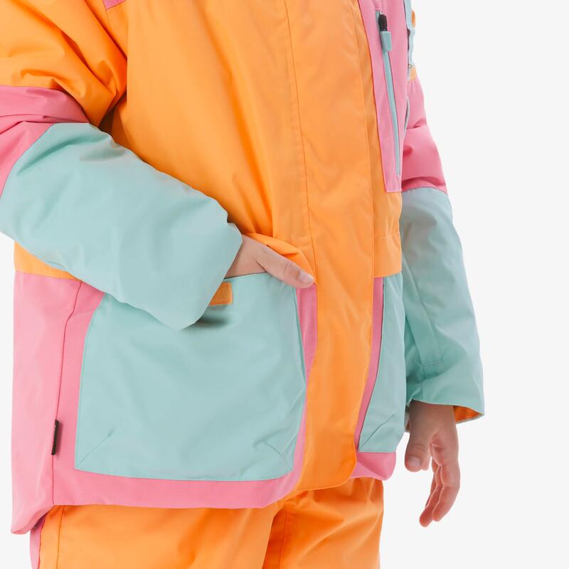 Çocuk Kayak Montu - 5/9 Yaş - Turuncu/Pembe - 500 Play