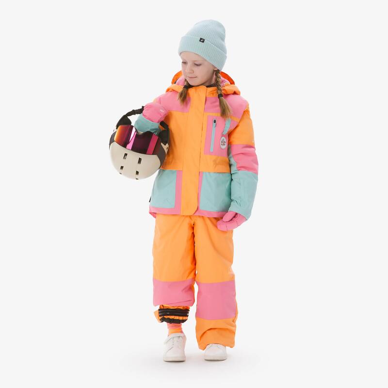Çocuk Kayak Montu - 5/9 Yaş - Turuncu/Pembe - 500 Play