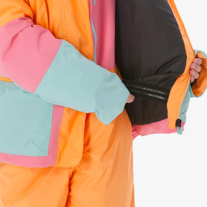 Çocuk Kayak Montu - 5/9 Yaş - Turuncu/Pembe - 500 Play