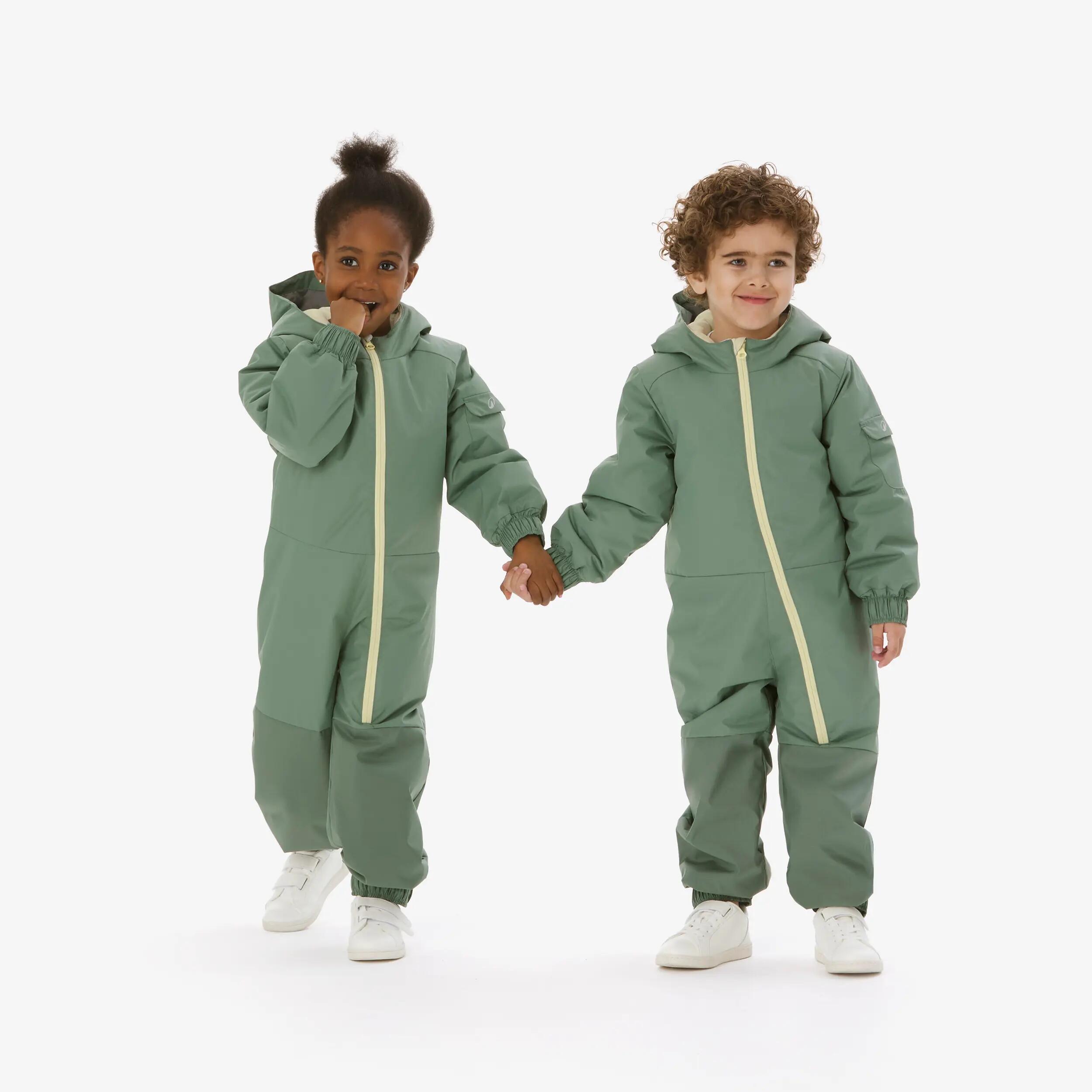 Fato quente de ski criança 1-5 anos, 100 verde 6/22