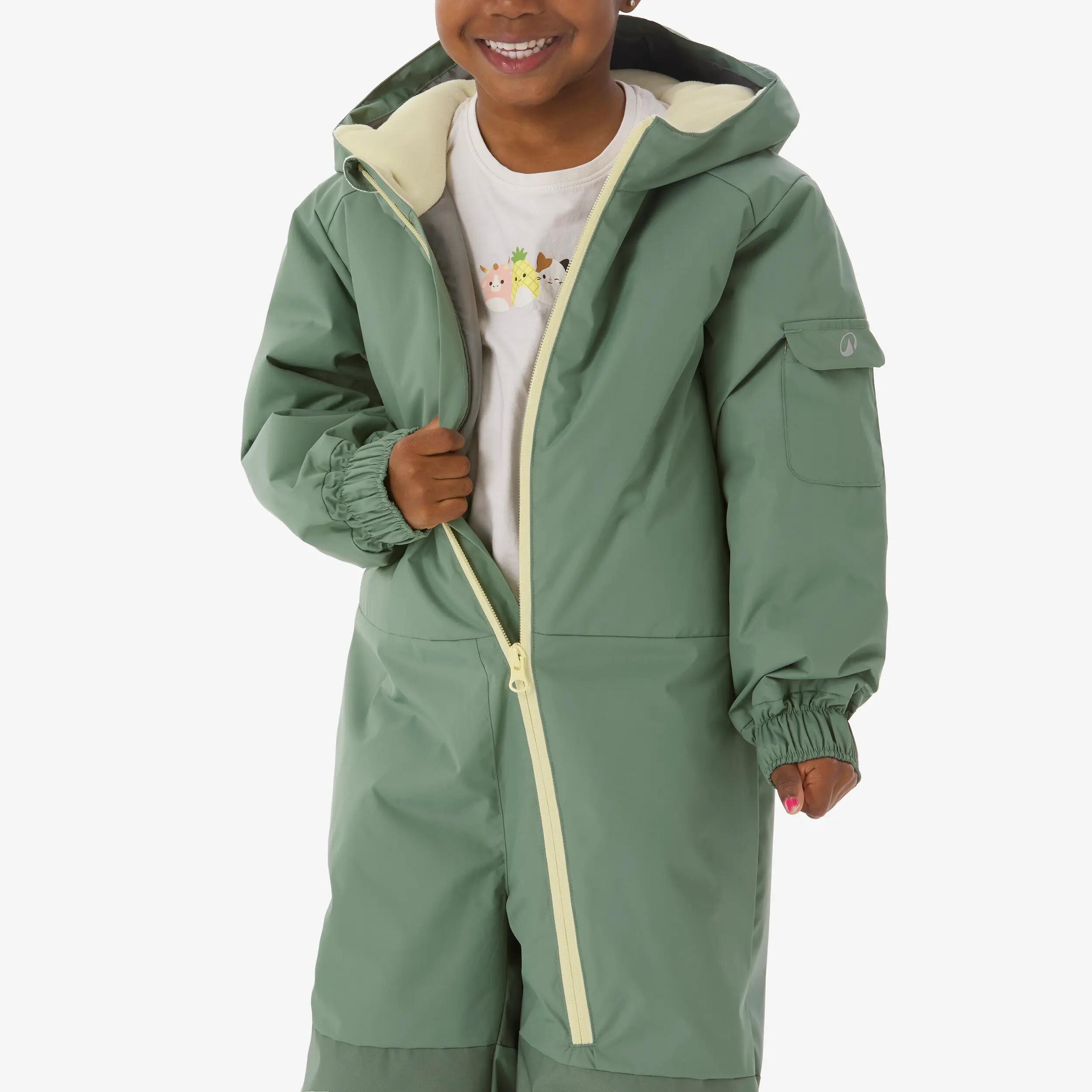 Fato quente de ski criança 1-5 anos, 100 verde 22/22