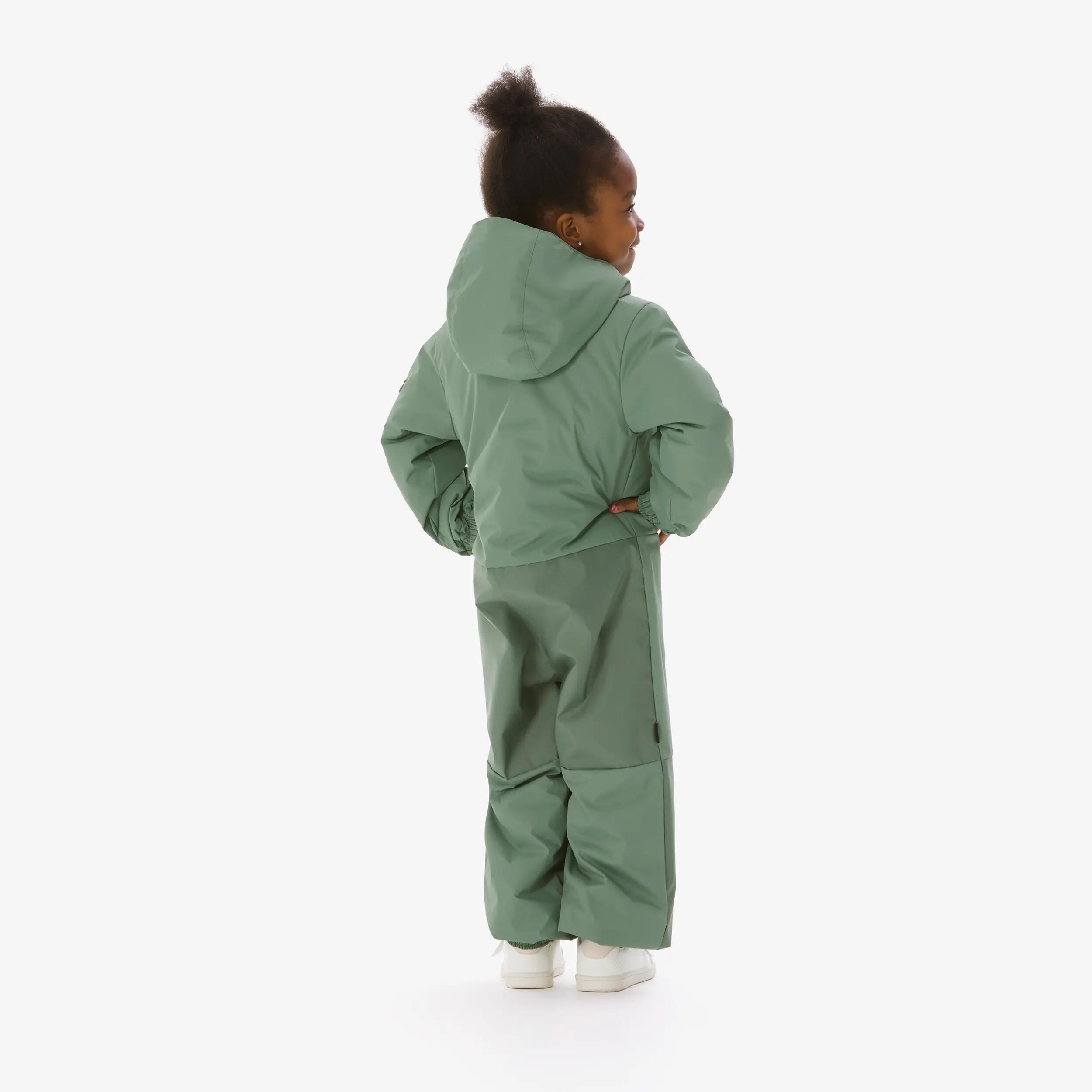 Fato quente de ski criança 1-5 anos, 100 verde 20/22