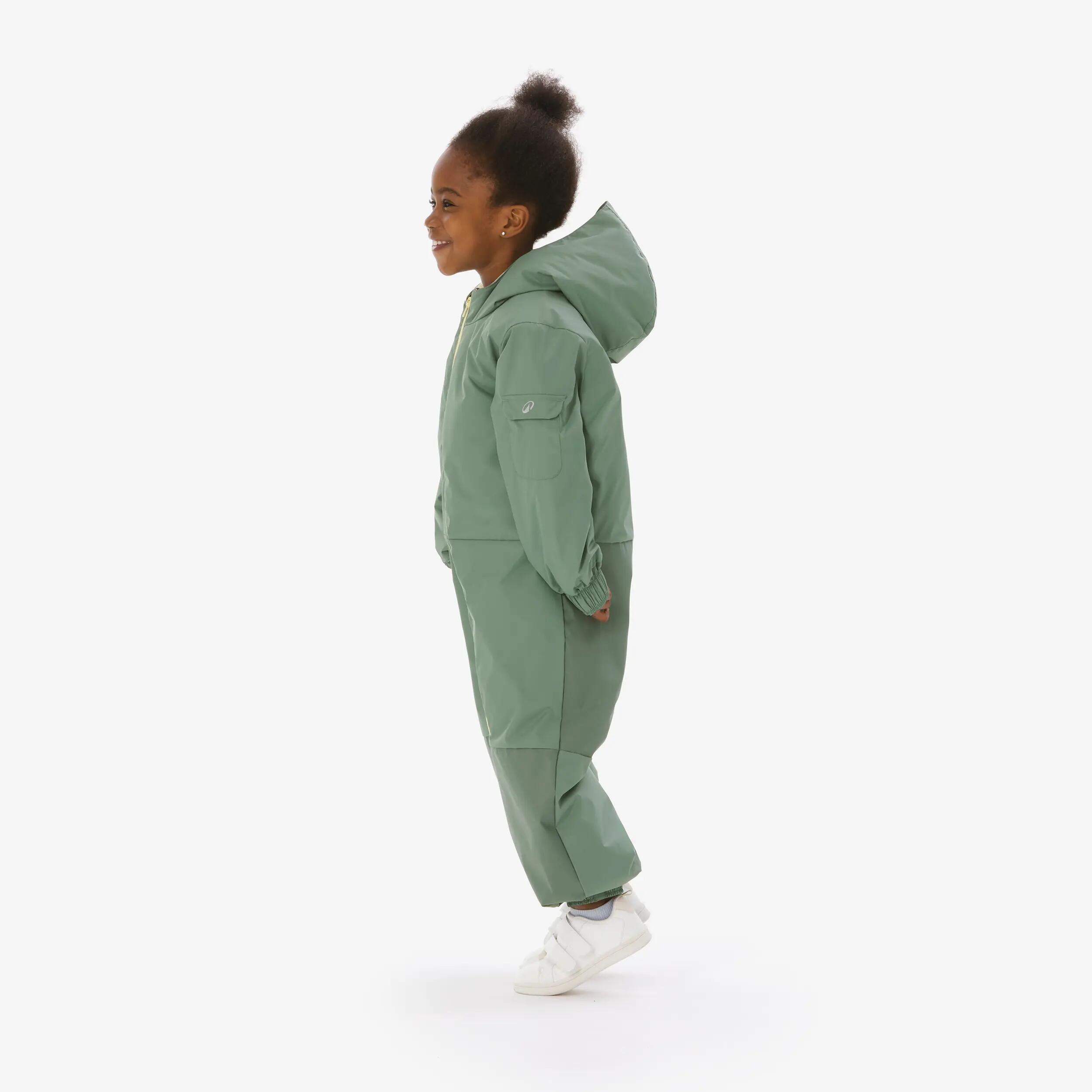 Fato quente de ski criança 1-5 anos, 100 verde 18/22