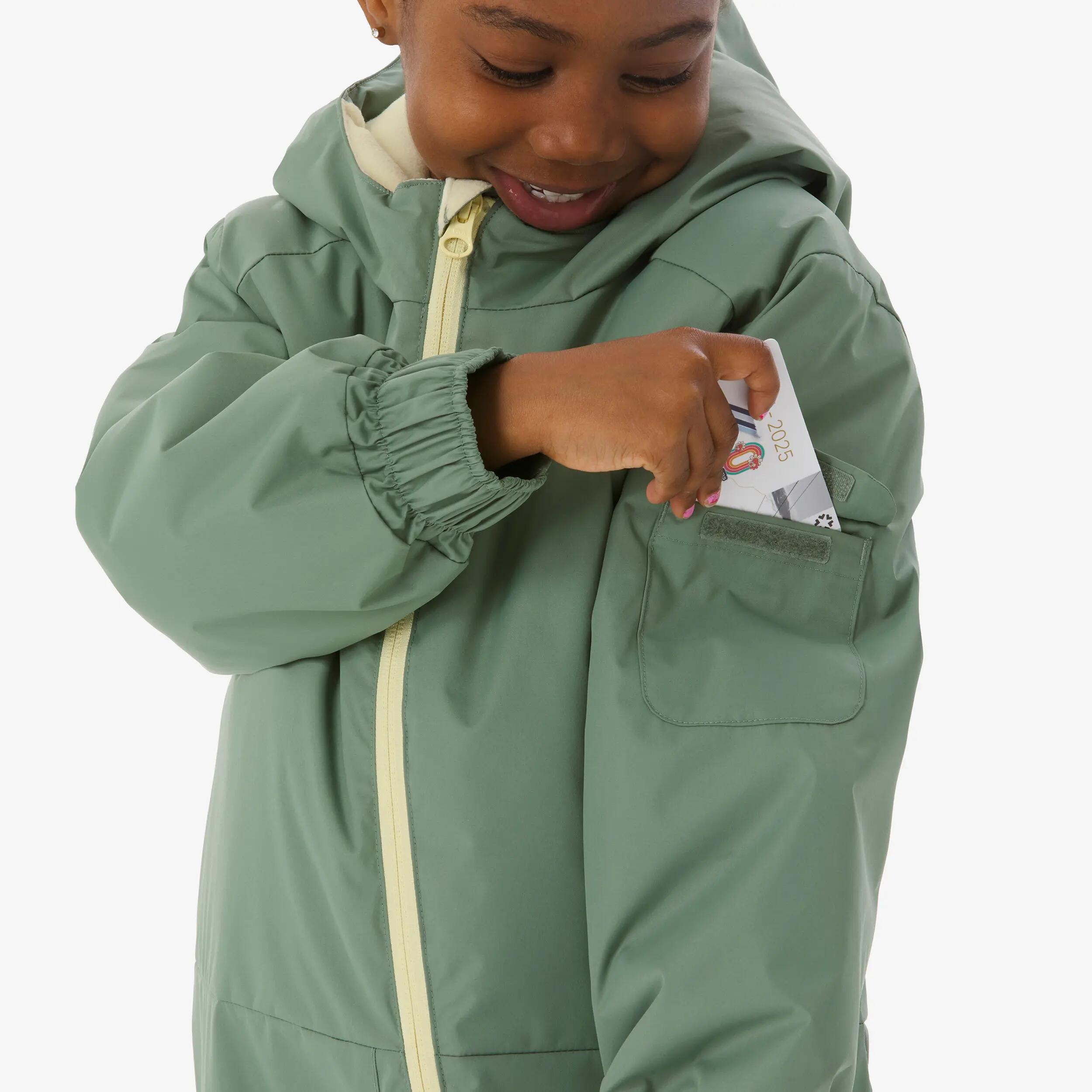 Fato quente de ski criança 1-5 anos, 100 verde 21/22