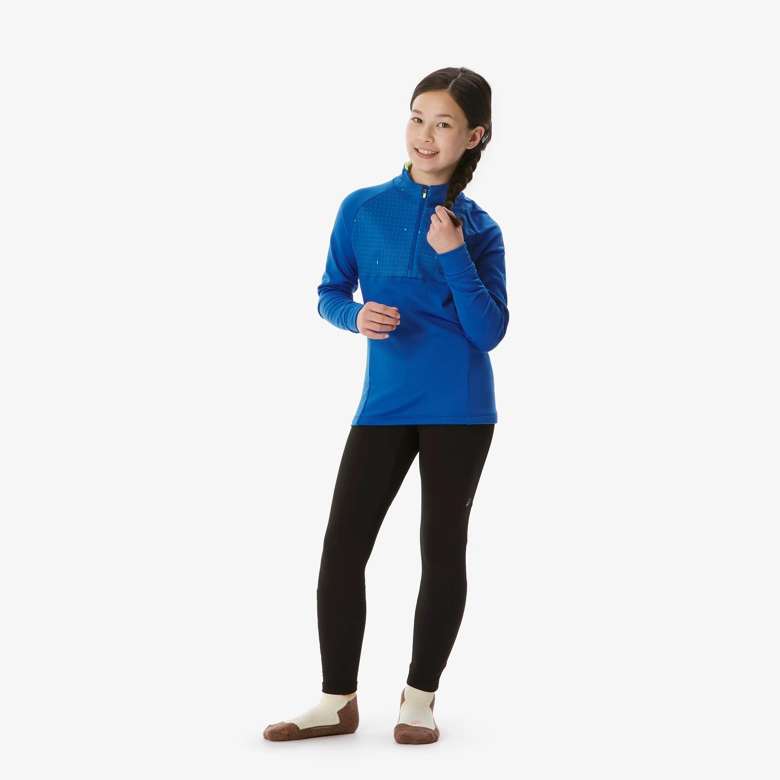 Koszulka termoaktywna narciarska dla dzieci Quechua BL 500 1/2 zip 13/19