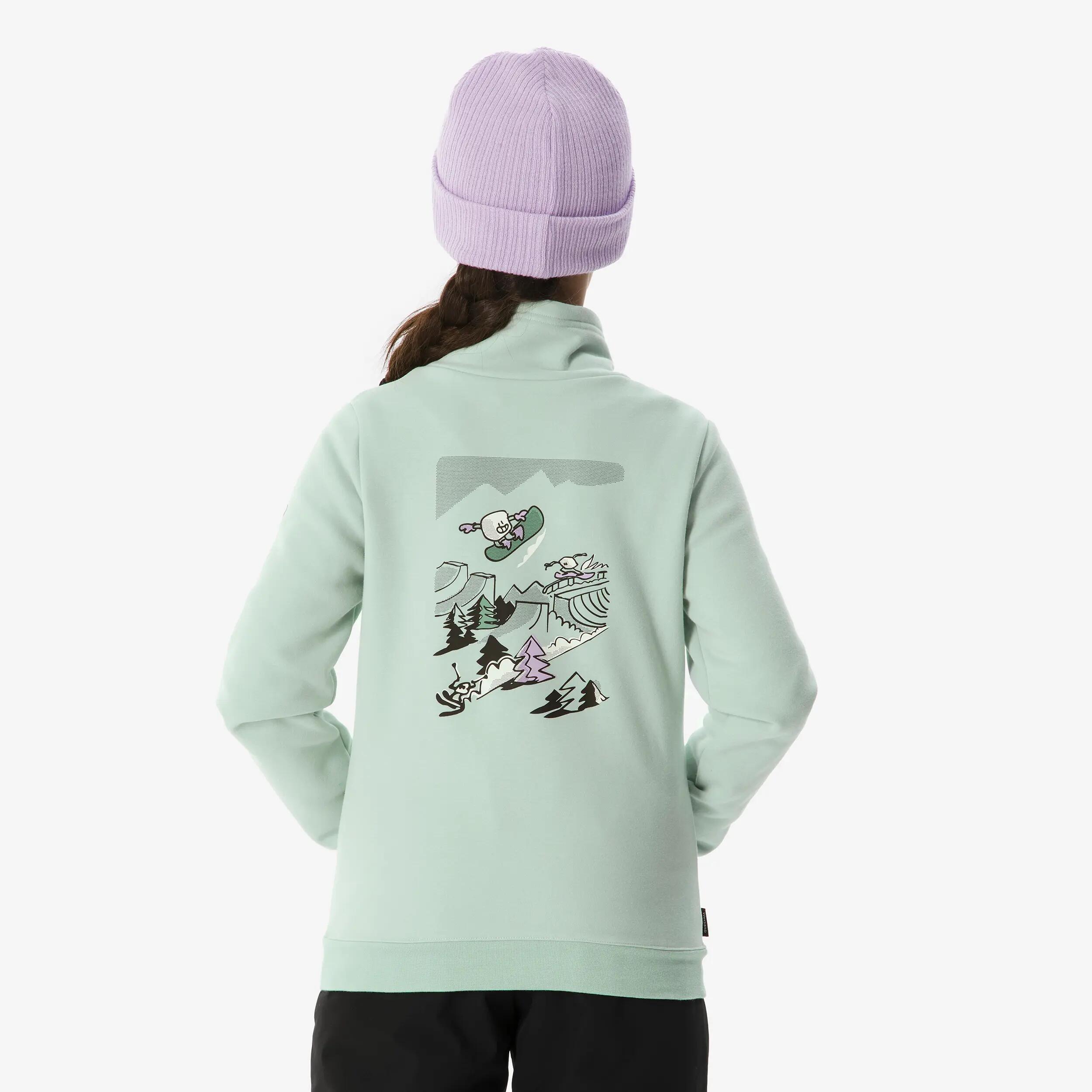 Sweat de ski et snowboard enfant 6-14 ans, 100 vert graph 3/17
