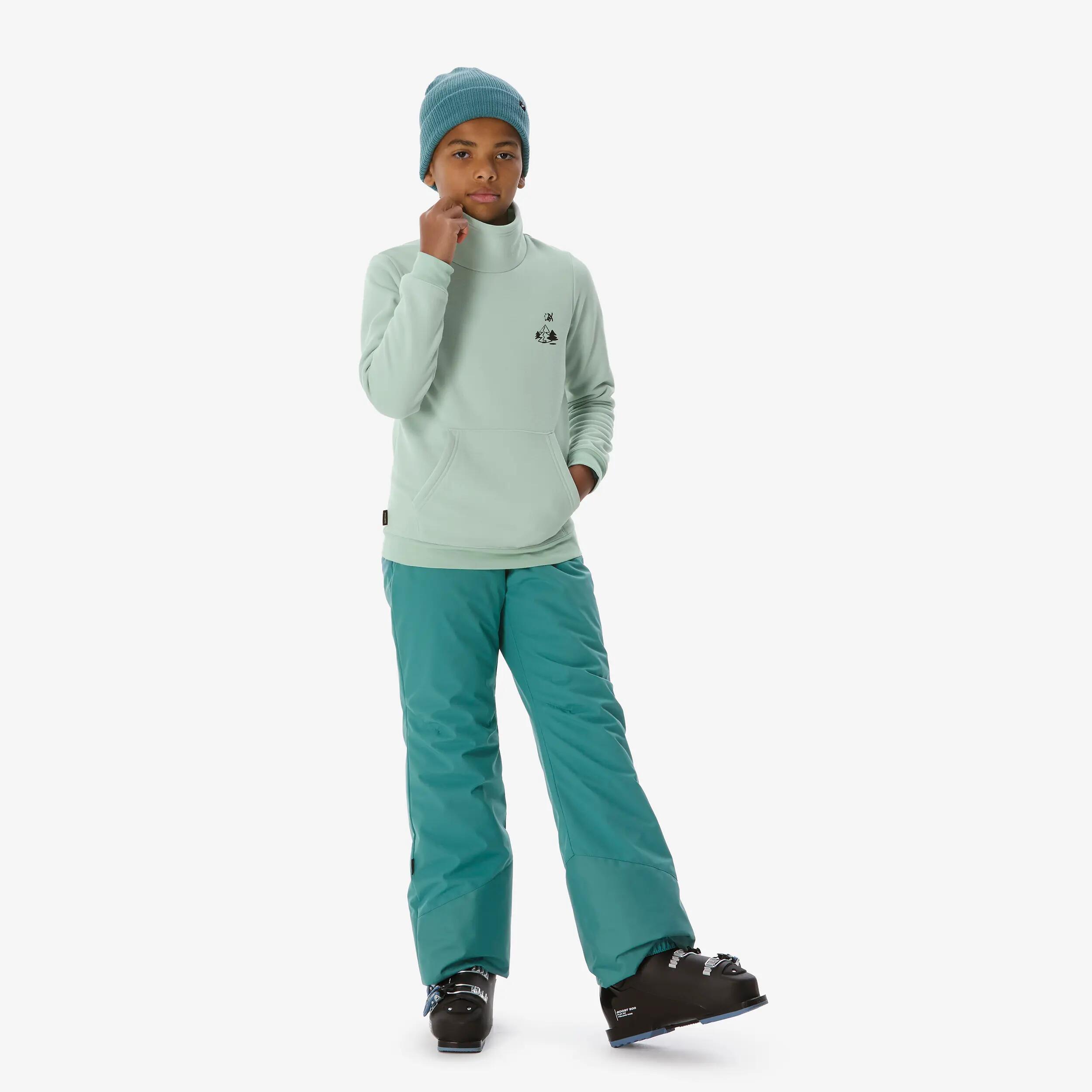 Sweat de ski et snowboard enfant 6-14 ans, 100 vert graph 8/17