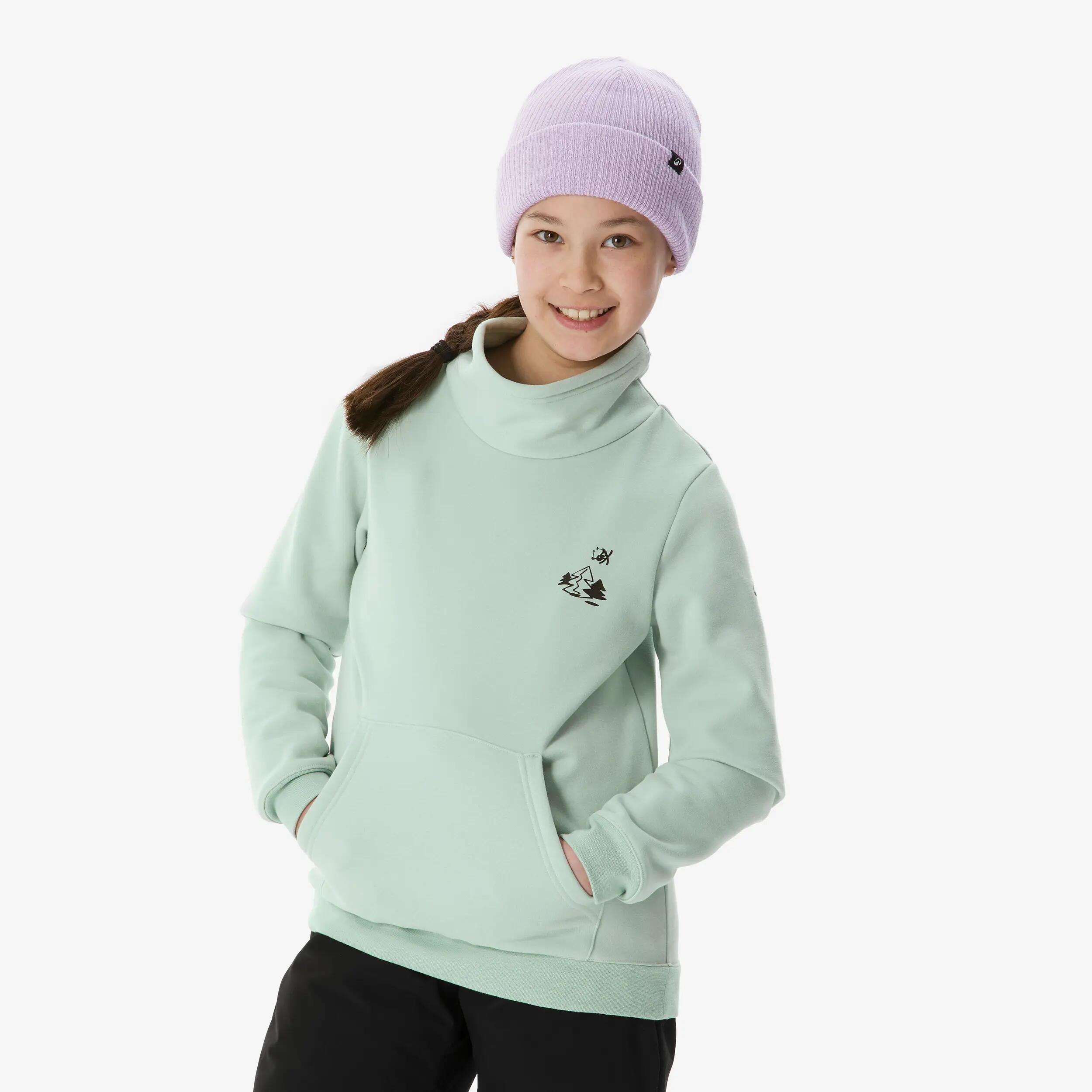 Sweat de ski et snowboard enfant 6-14 ans, 100 vert graph 5/17