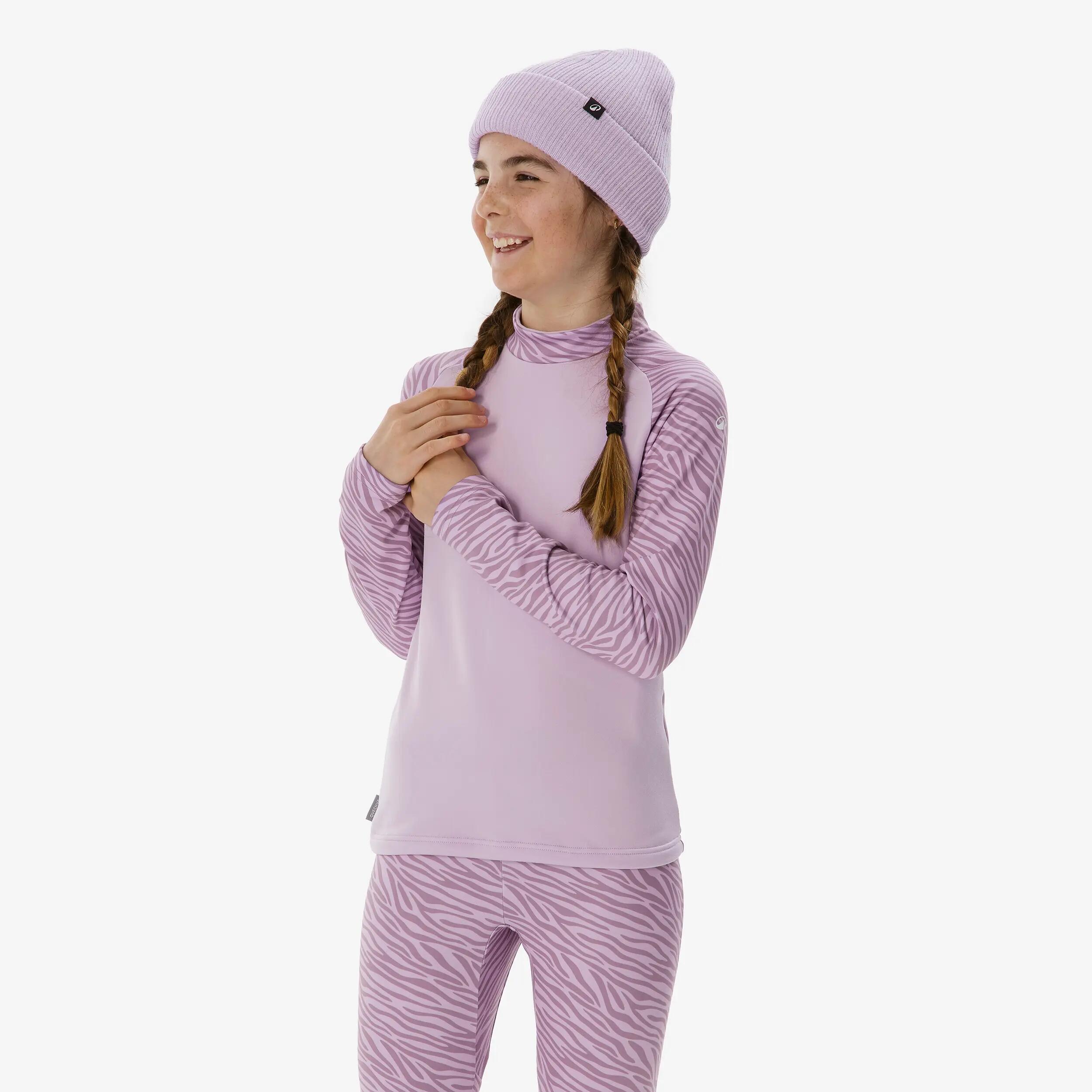 Maglia termica sci bambino 500 viola 4/10