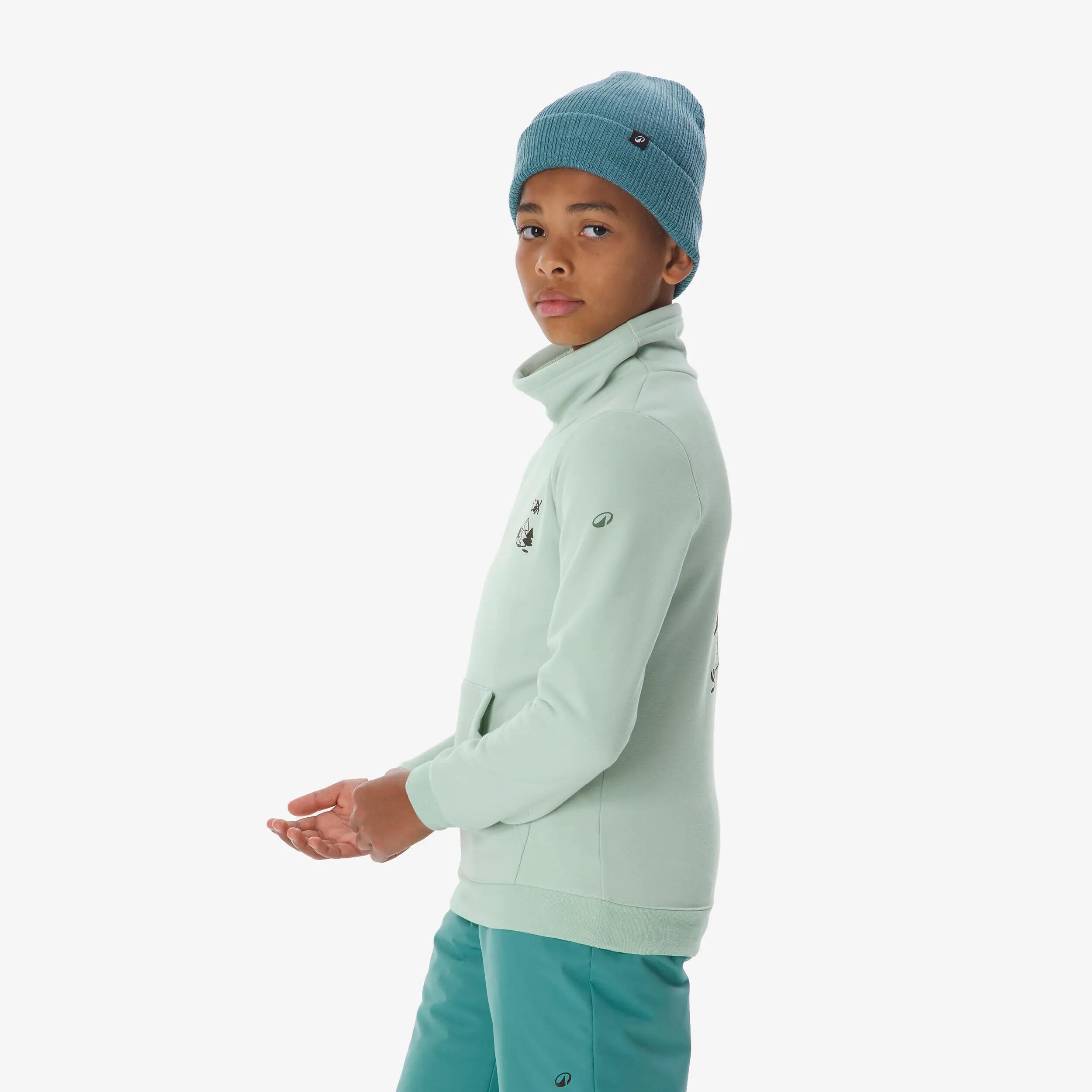 Sweat de ski et snowboard enfant 6-14 ans, 100 vert graph 9/17