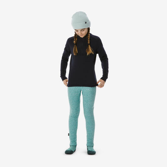Sous-vêtement thermique de ski enfant 4-15 ans, BL 500 1/2 zip bleu marine