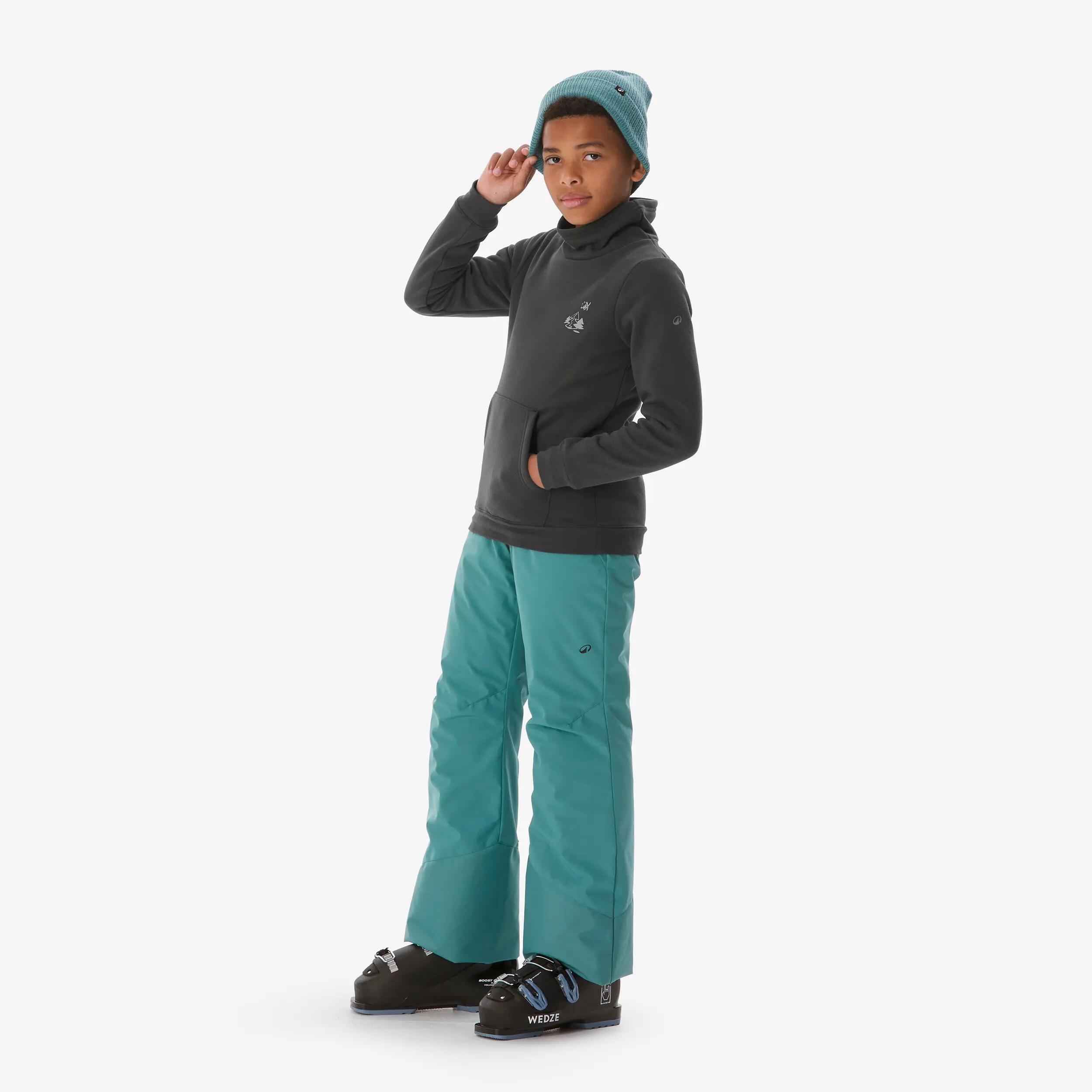 Sweater voor skiën en snowboarden kinderen 6-14 jaar 100 grijs met motief 9/19