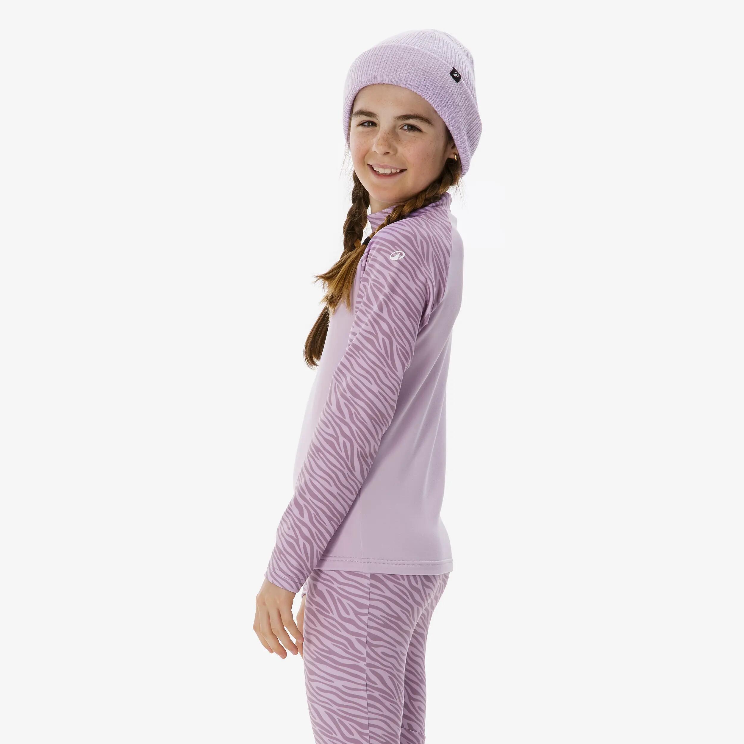 Maglia termica sci bambino 500 viola 5/10