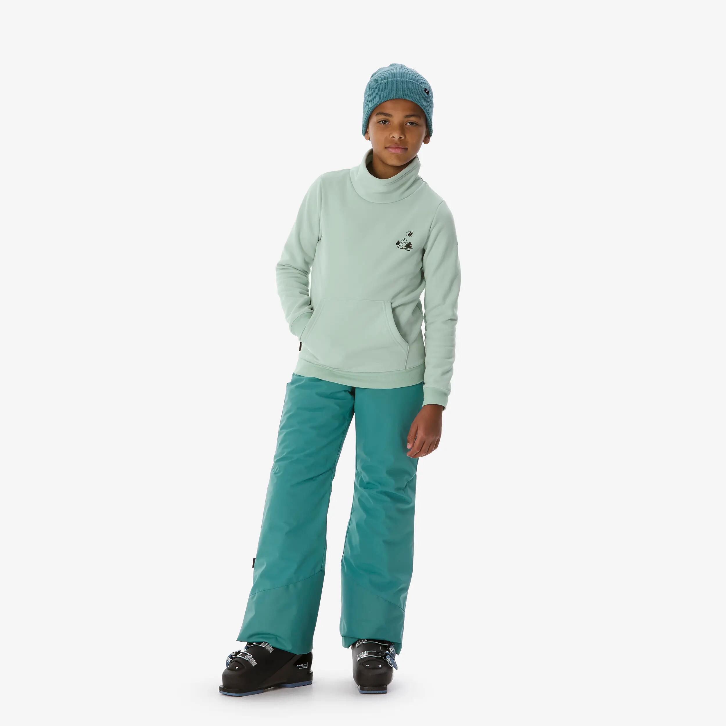 Sweat de ski et snowboard enfant 6-14 ans, 100 vert graph 7/17
