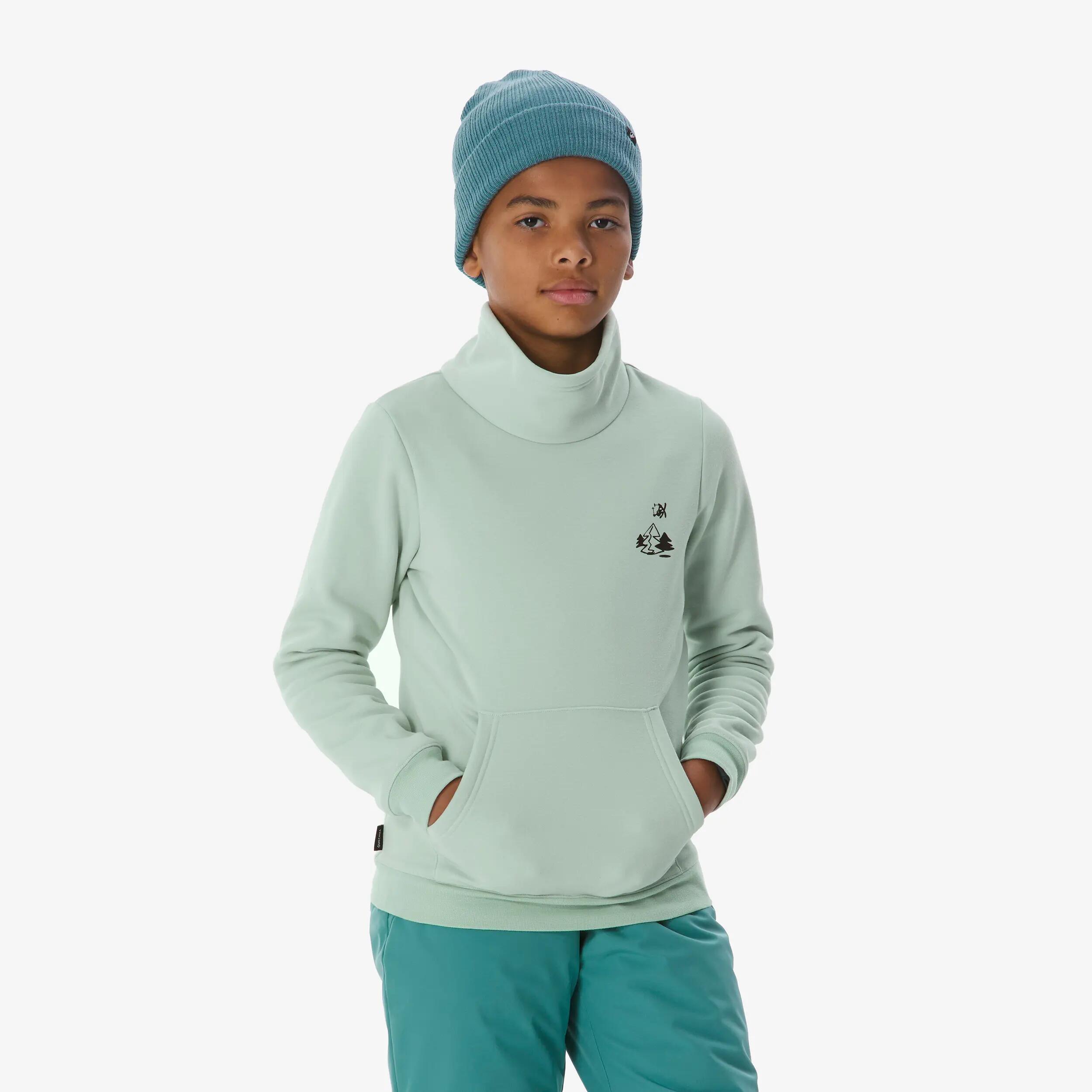 Sweat de ski et snowboard enfant 6-14 ans, 100 vert graph 4/17