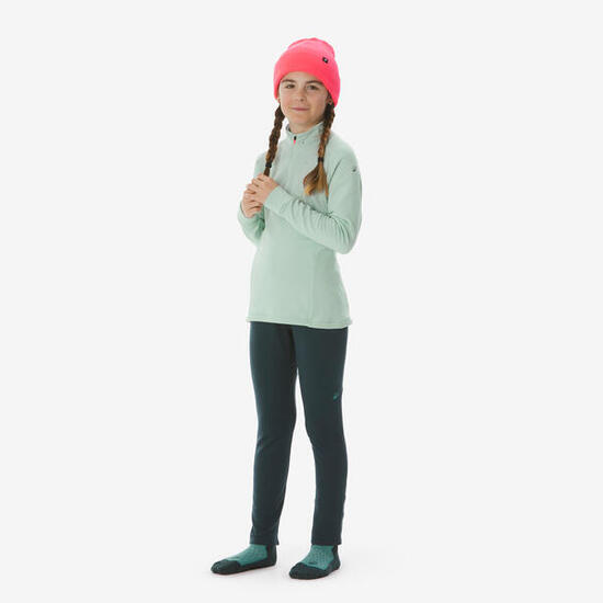 Sous-vêtement thermique de ski enfant 4-15 ans, BL 500 1/2 zip vert