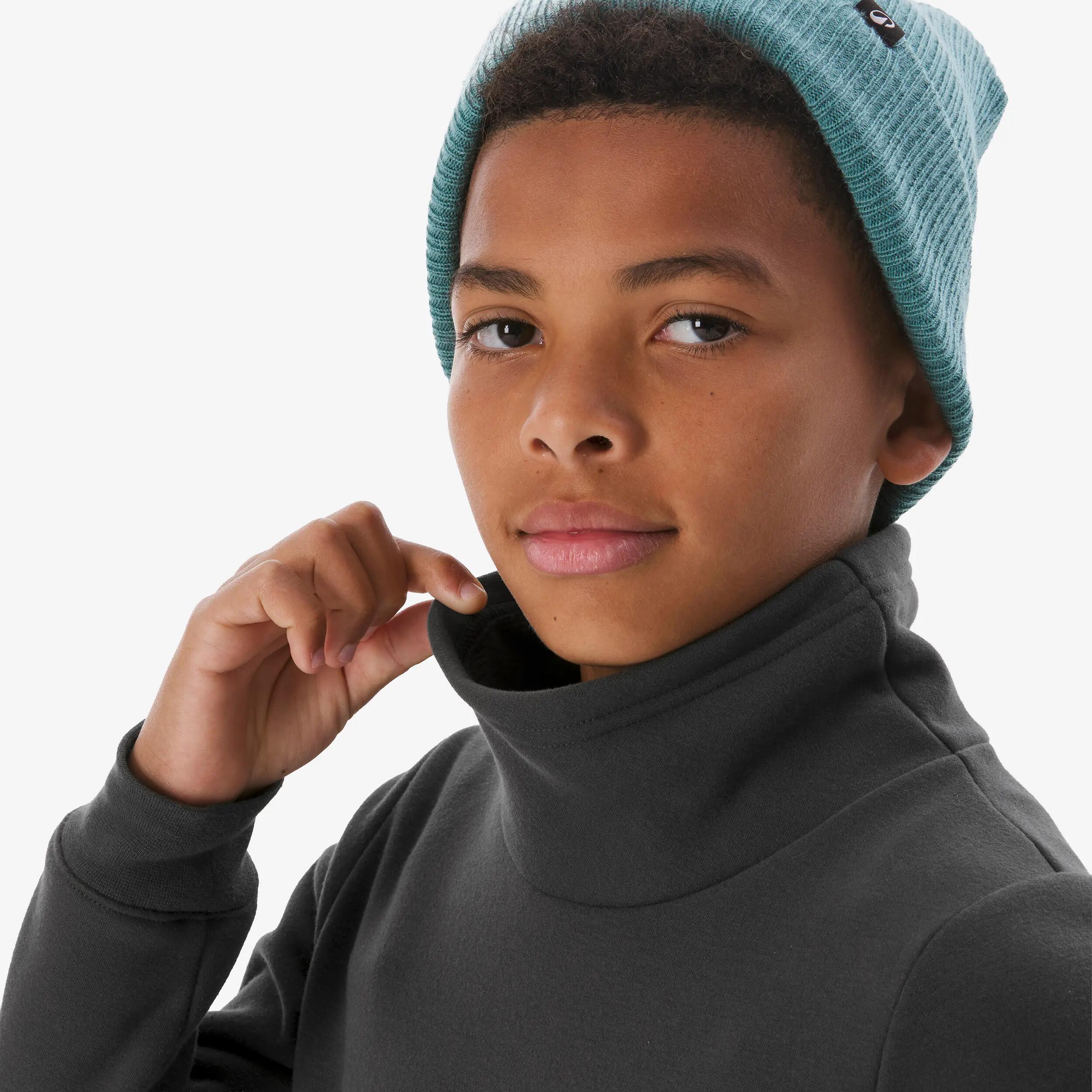 Sweater voor skiën en snowboarden kinderen 6-14 jaar 100 grijs met motief 16/19