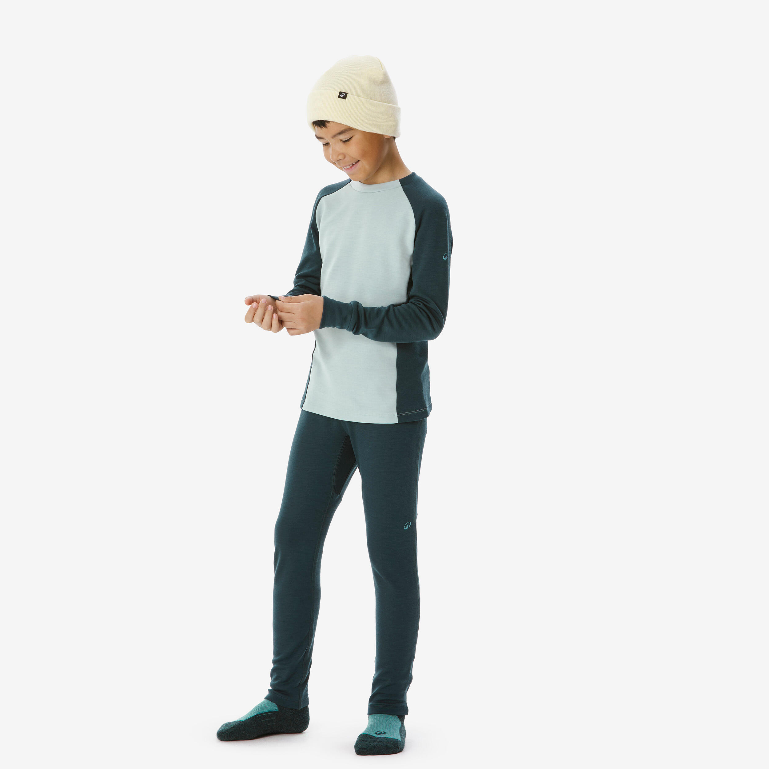 Kids’ Ski Thermal Merino Wool Base Layer Bottom, BL 500 Age 5–15 3/11