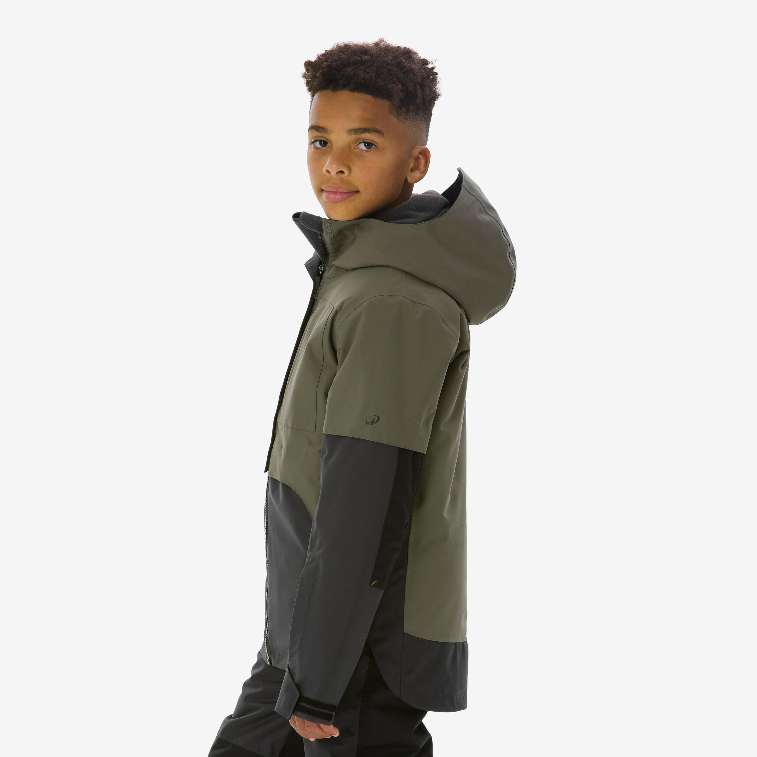 BOYS' HIGH RESISTANCE LONG SNOWBOARD JACKET - SNB 500 - KHAKI 4/33