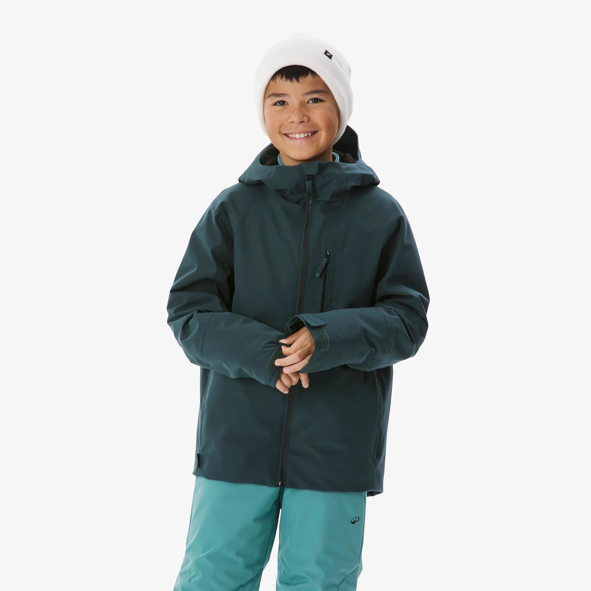 Casaco de Ski Quente e Impermeável Criança 6-14 anos 500 Verde Escuro 2/21