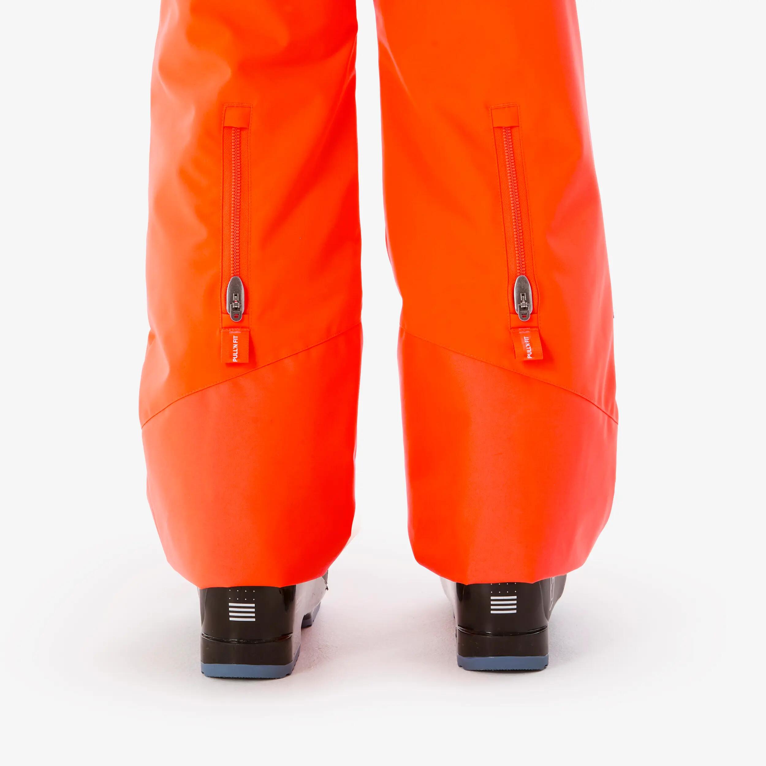 Calças de Ski Quentes e Impermeáveis Criança 6 -14 anos 500 PNF Laranja 10/11